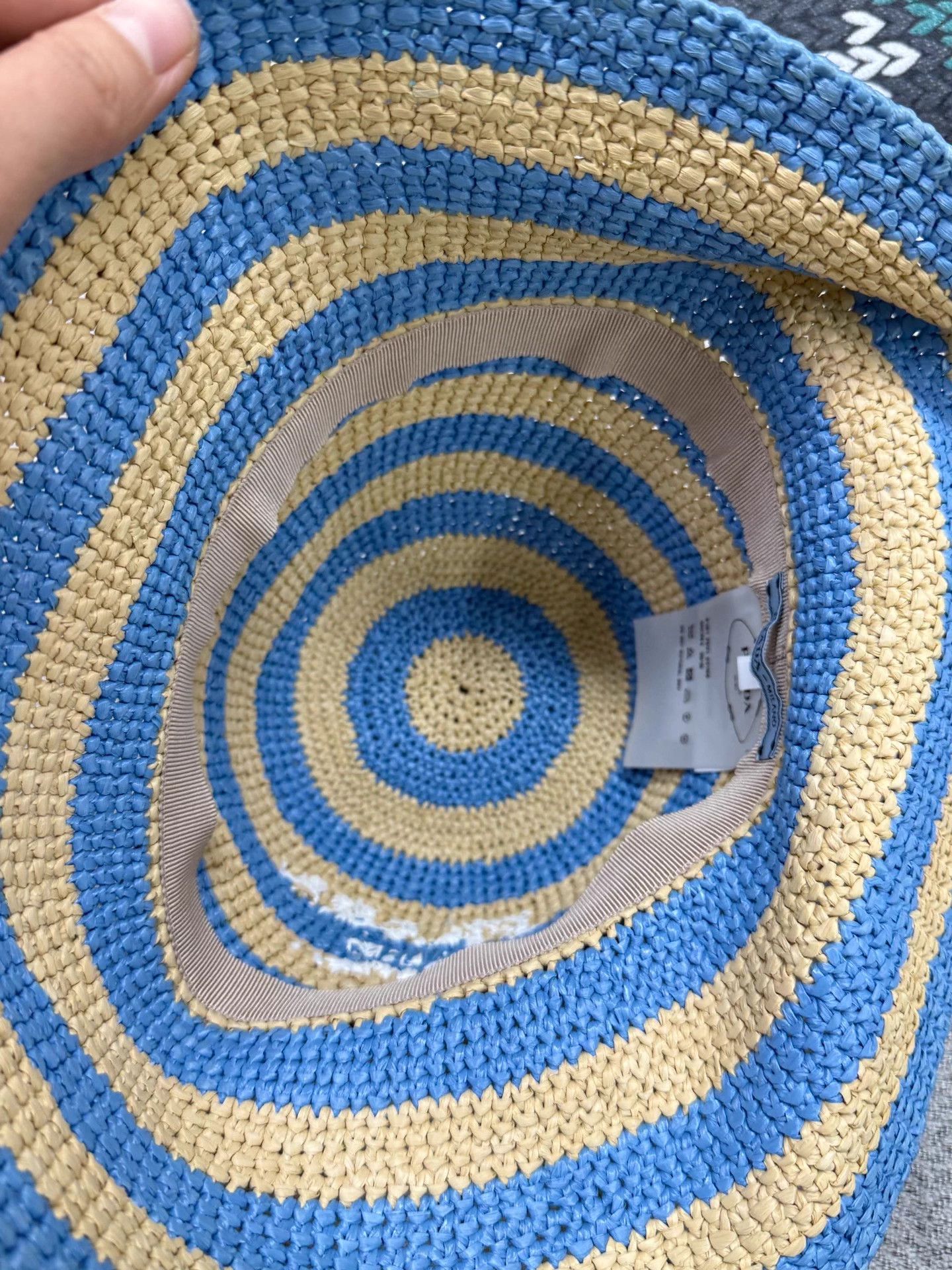 Prada Prada blue stripe straw fisherman hat S new Size ONE SIZE - 4 Thumbnail