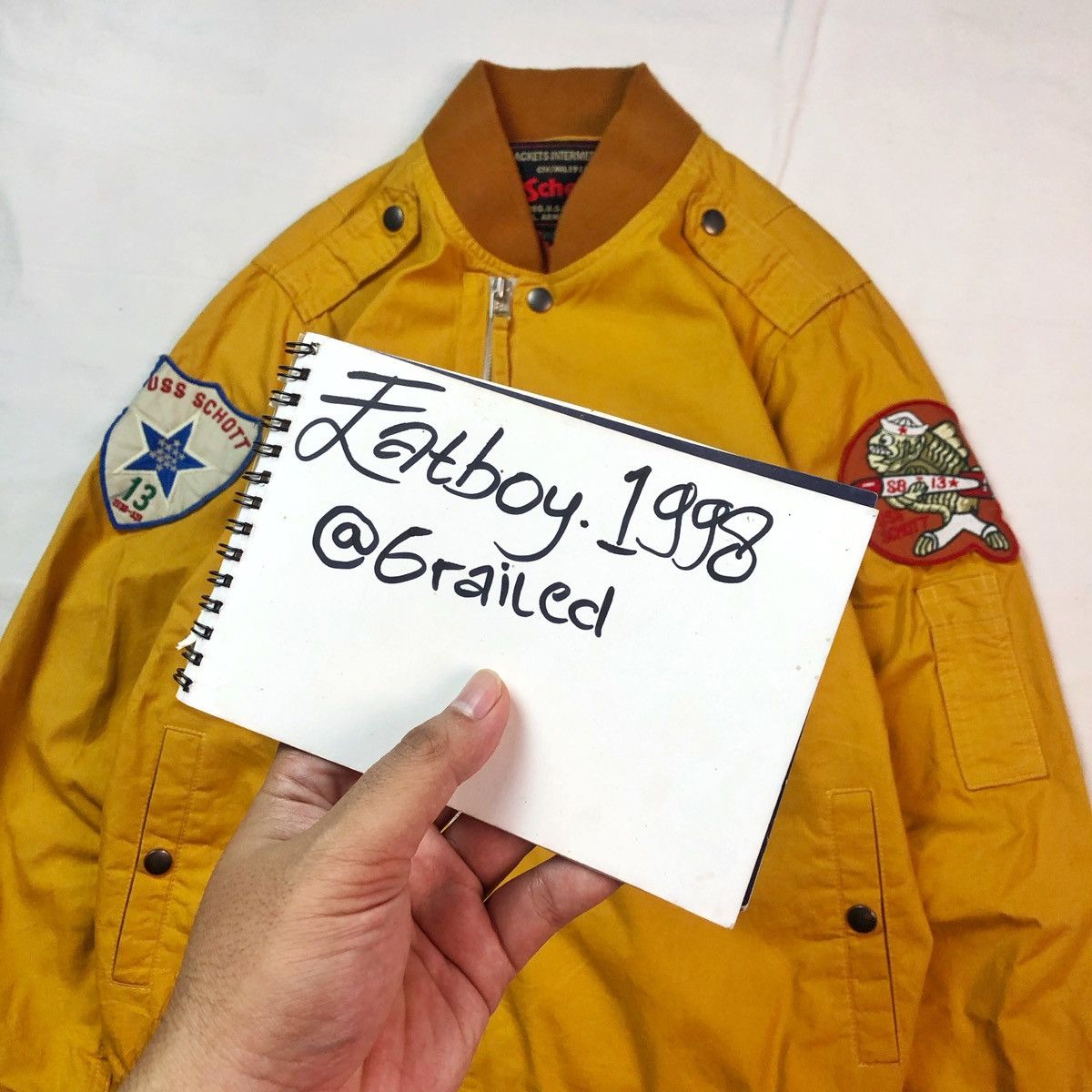 Schott × Vintage OFFER ME| Schott Intermediate CIV/MIL1913 Yellow Bomber Size US S / EU 44-46 / 1 - 4 Thumbnail