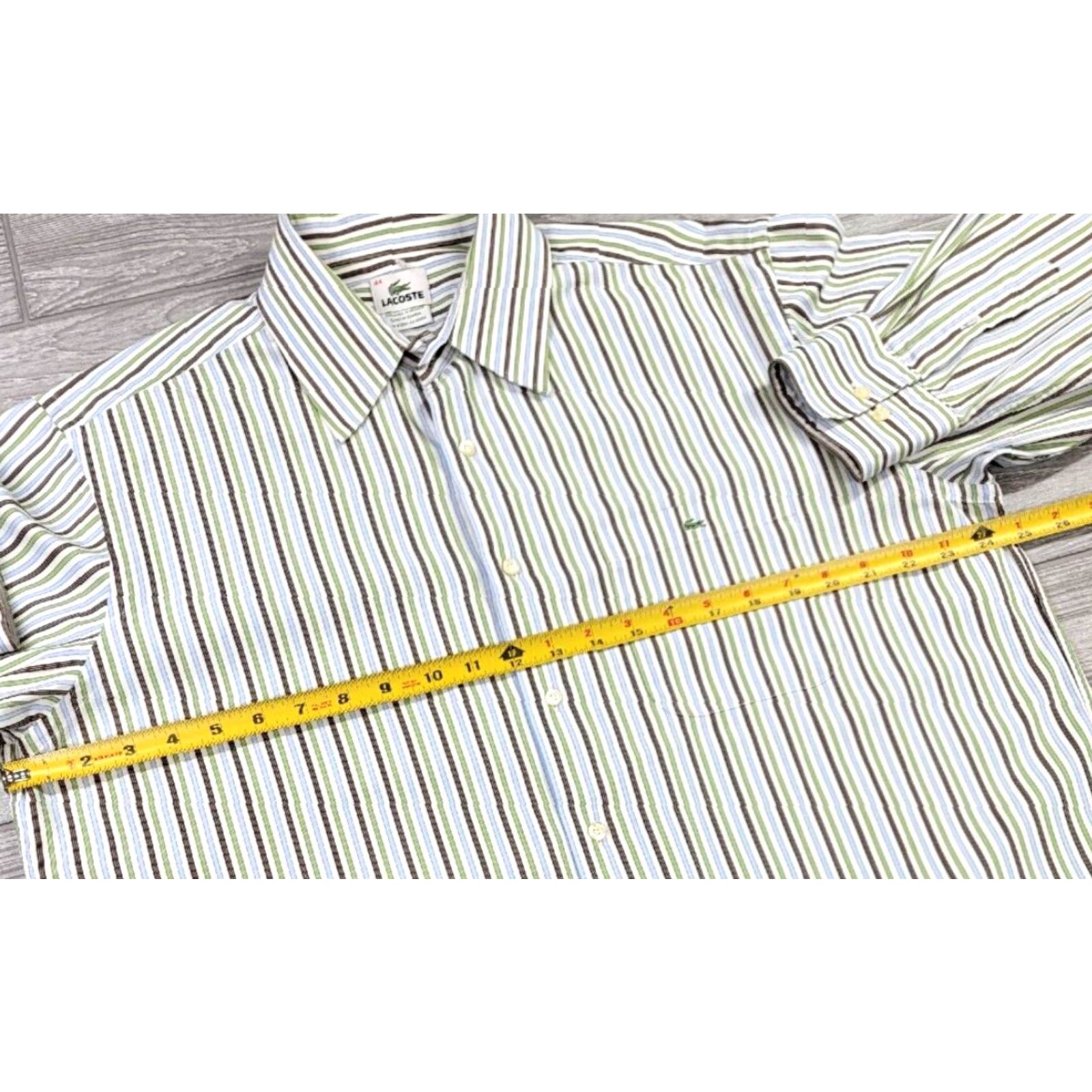Lacoste Lacoste Mens Long Sleeve Button-Up Shirt XL Multicolor Striped France Made Button-Down Collar Size US XL / EU 56 / 4 - 7 Thumbnail