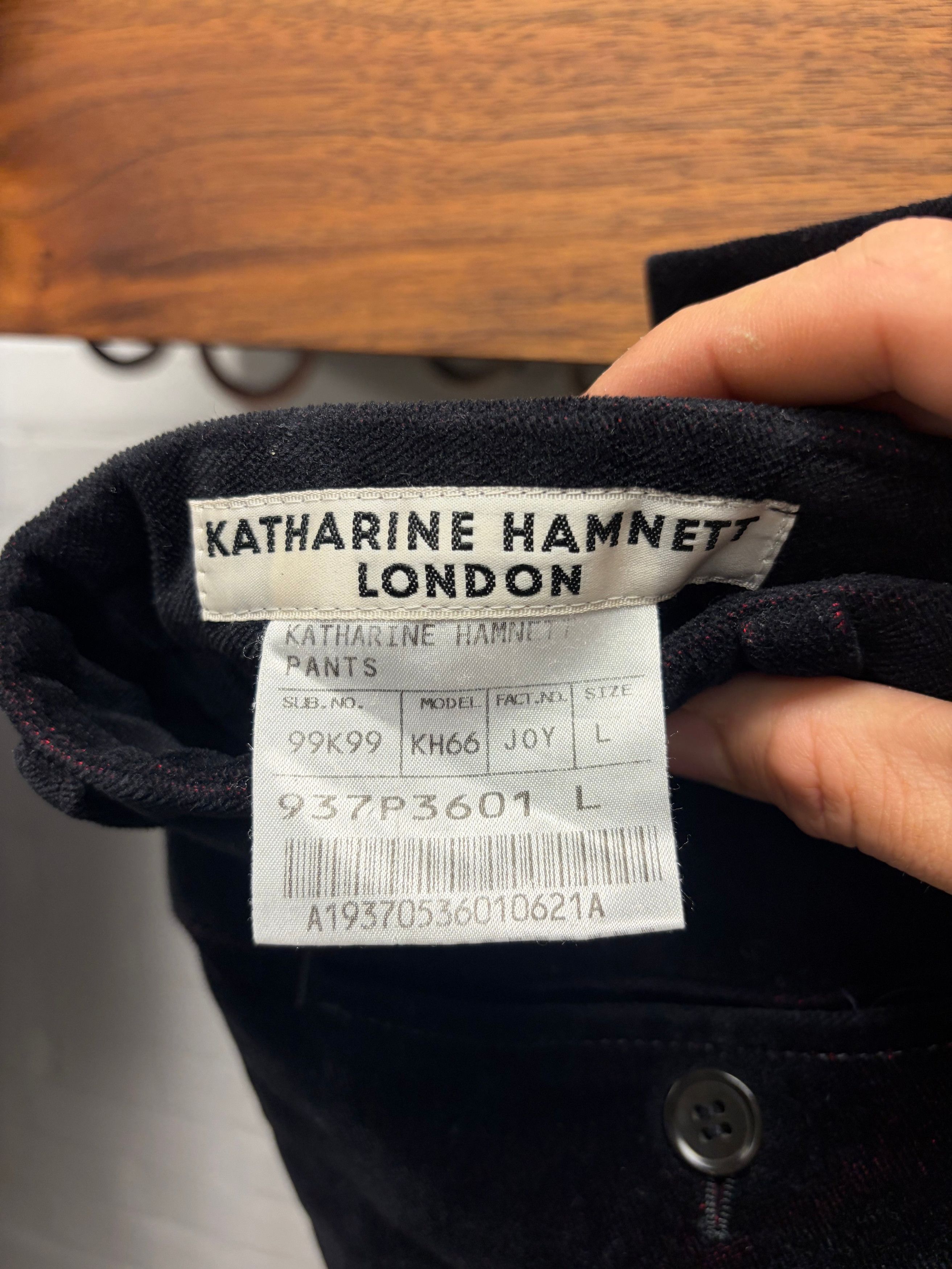 Other Katharine Hamnett Black Velvet Flared Leg Trousers Size US 32 / EU 48 - 2 Thumbnail