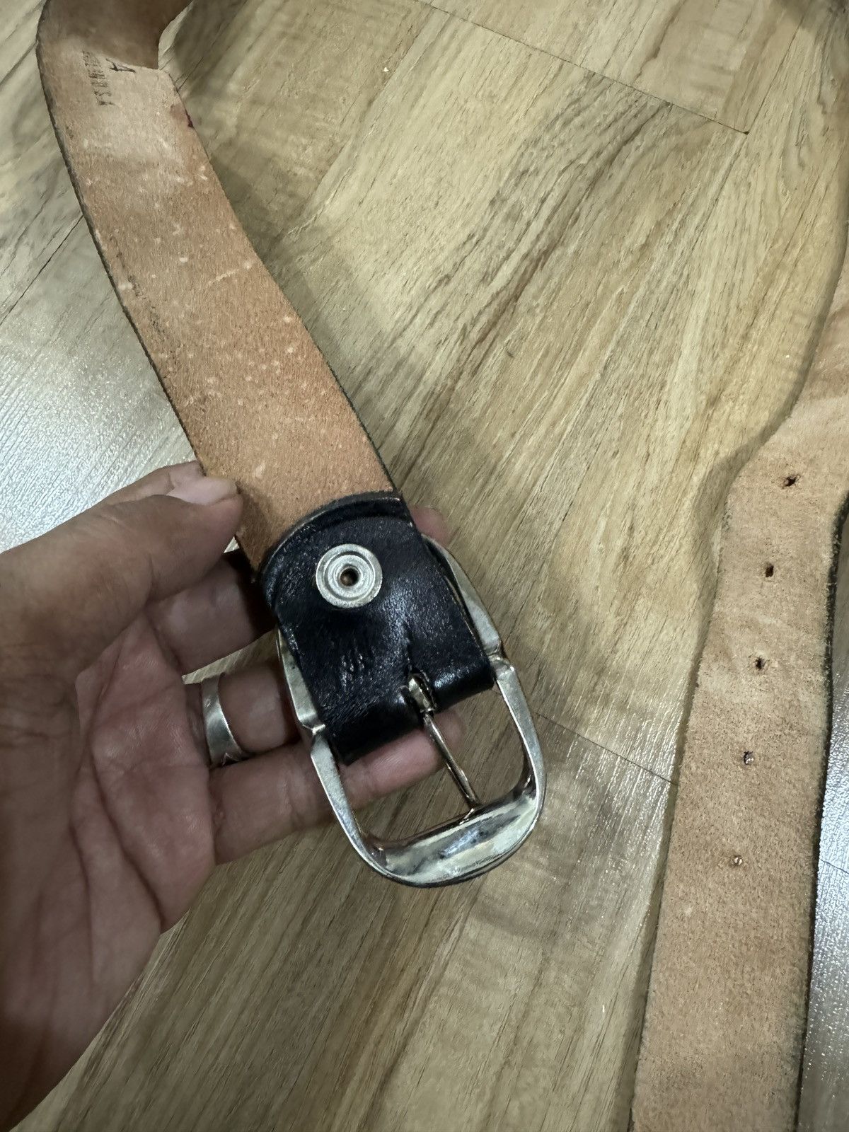 Leather × Vintage Vintagemade in Usa leather belt Size 34 - 3 Thumbnail