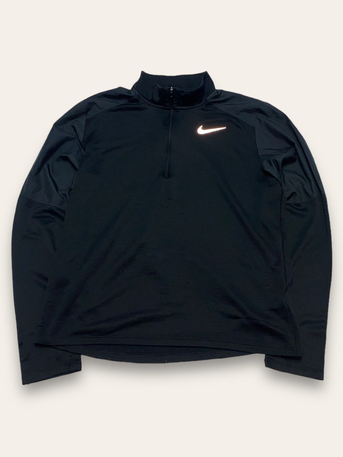 Nike 00s Vintage NIKE RUNNING 1/3 Zip Black Track Top Size US M / EU 48-50 / 2 - 2 Thumbnail