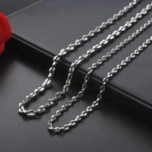 Jewelry 3.9mm Width Titanium Steel Coffee Beans Necklace Size ONE SIZE - 4 Thumbnail