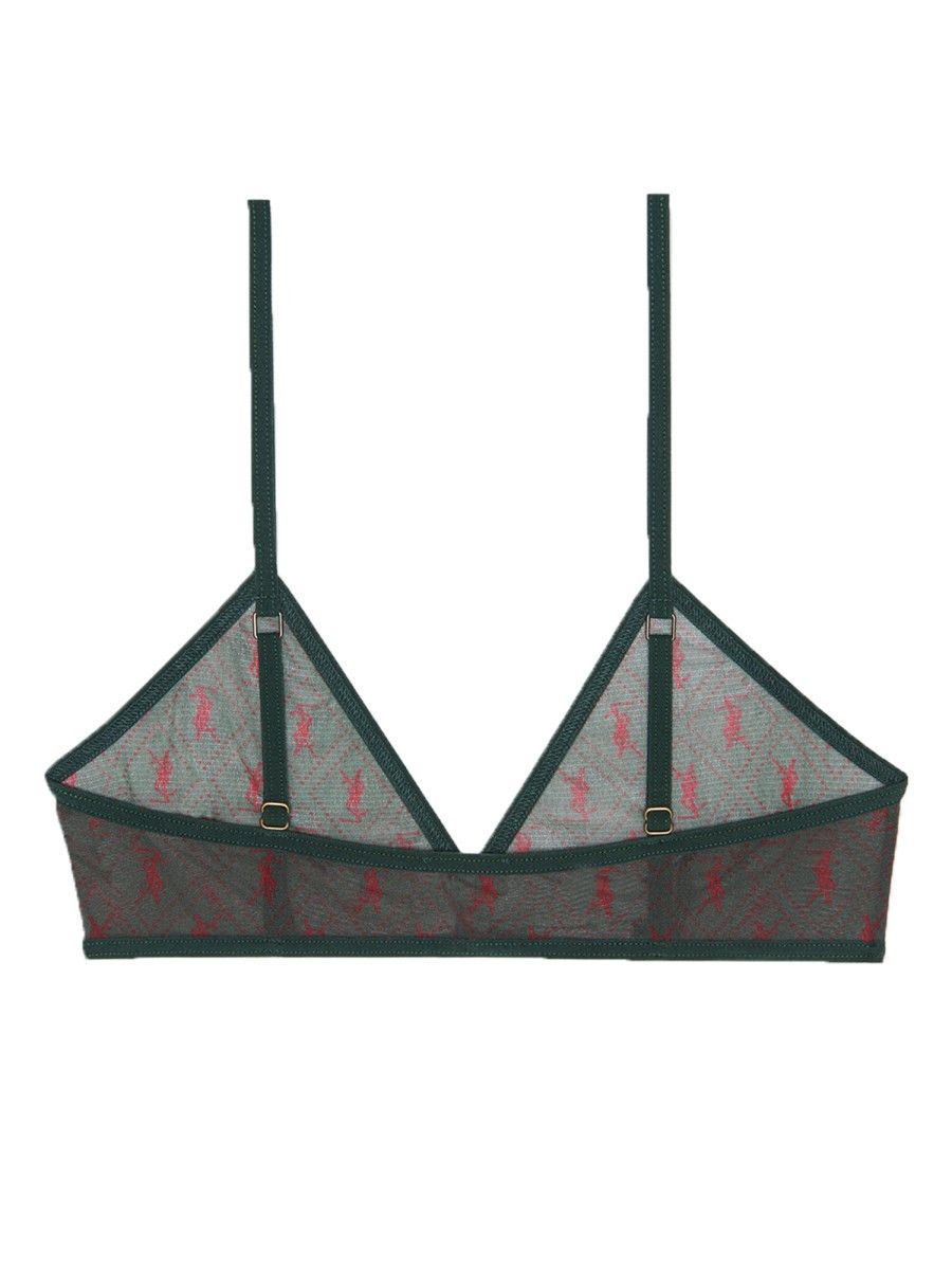 Saint Laurent Paris o1y0126 Size : M / Logo-print Bra in Military Green Size ONE SIZE - 2 Thumbnail