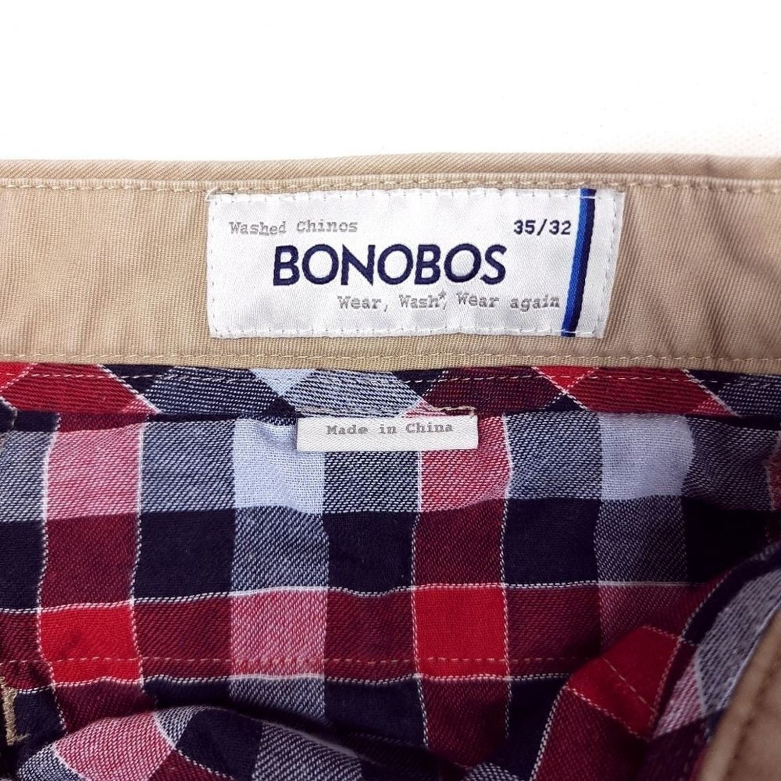 Bonobos Bonobos Straight Fit Chino Pants Mens 35x31 Tan Cotton Size US 35 - 3 Thumbnail