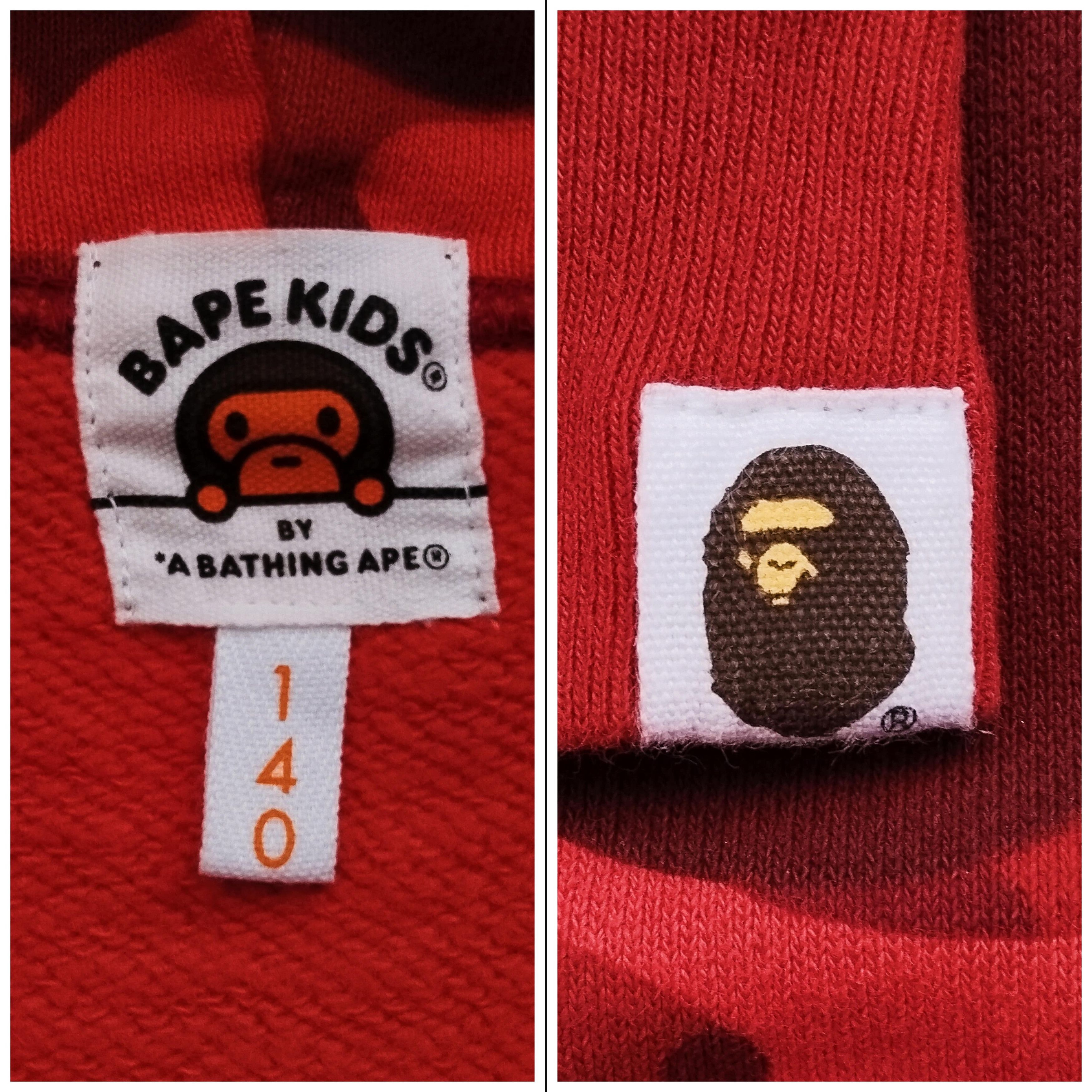Bape Bape Kids Spellout Red Camo Pullover Hoodie Size ONE SIZE - 6 Thumbnail