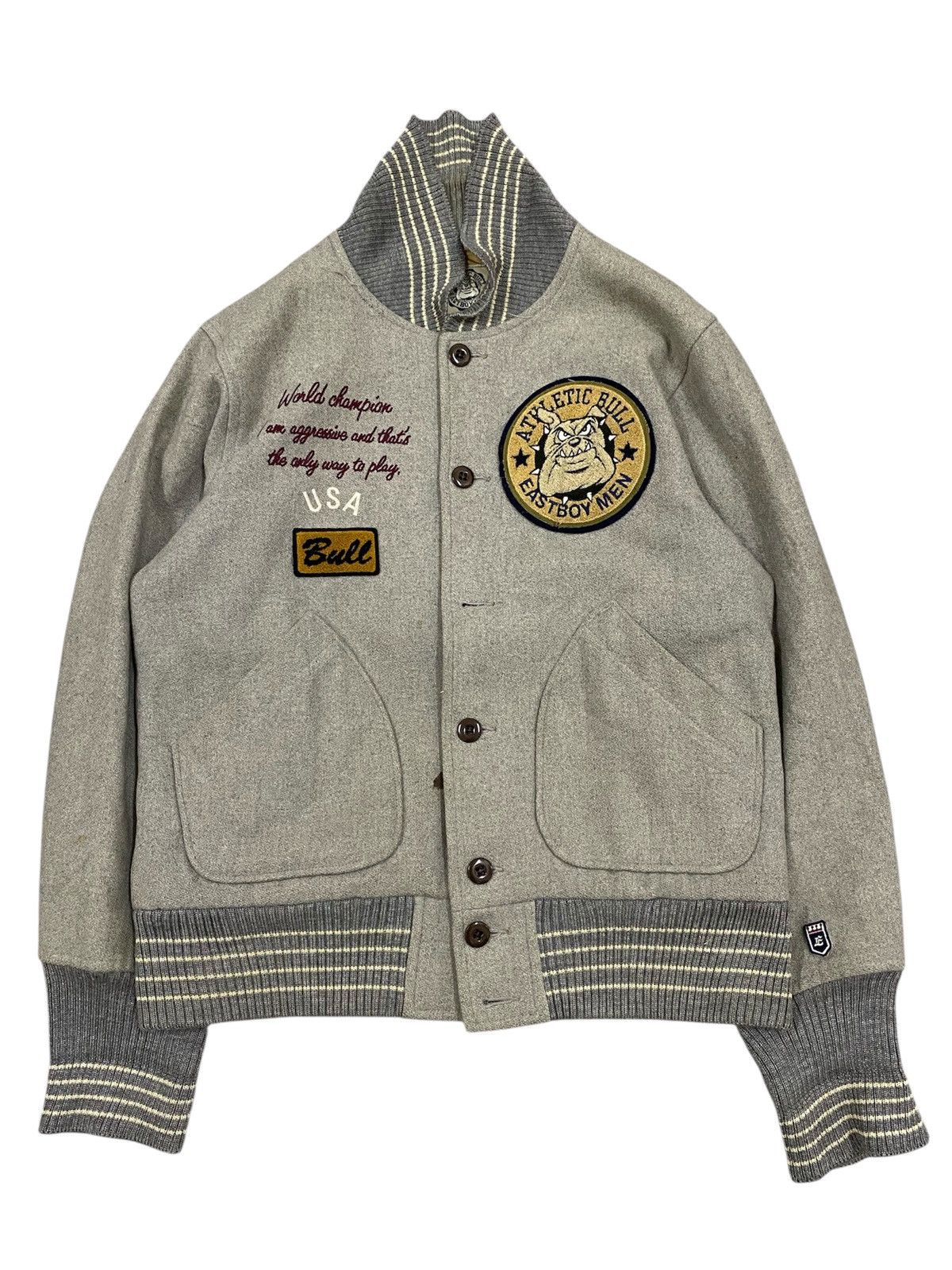 Vintage Vtg EastBoy Men Atheletic Bull Varsity Jacket Size US L / EU 52-54 / 3 - 1 Thumbnail
