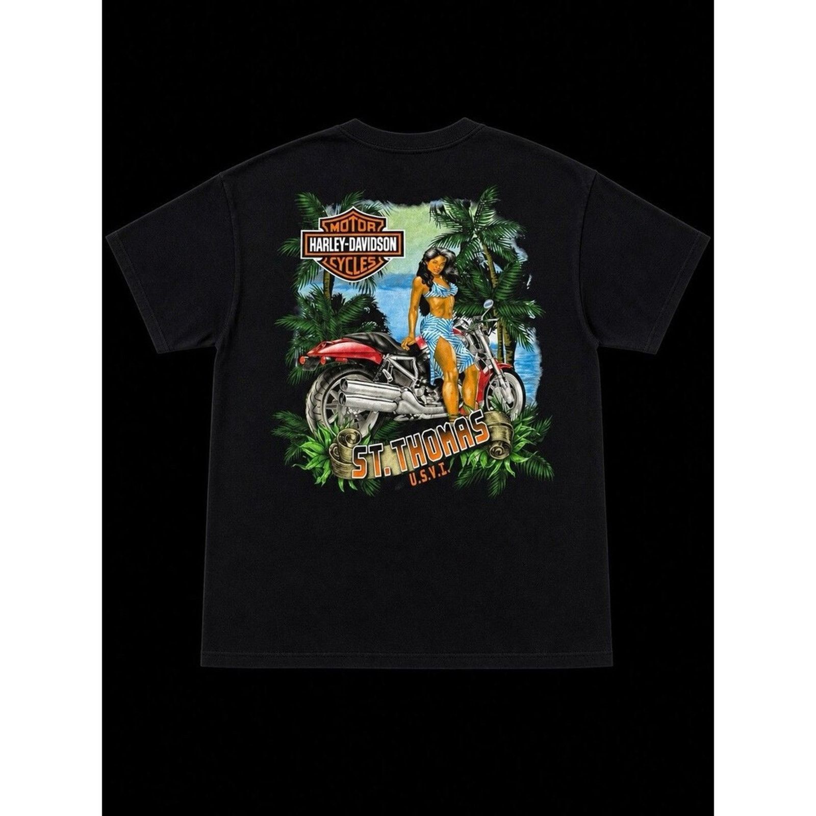 Harley Davidson New Harley Davidson 2XL St Thomas USVI T Shirt Black Biker Size US XXL / EU 58 / 5 - 1 Thumbnail