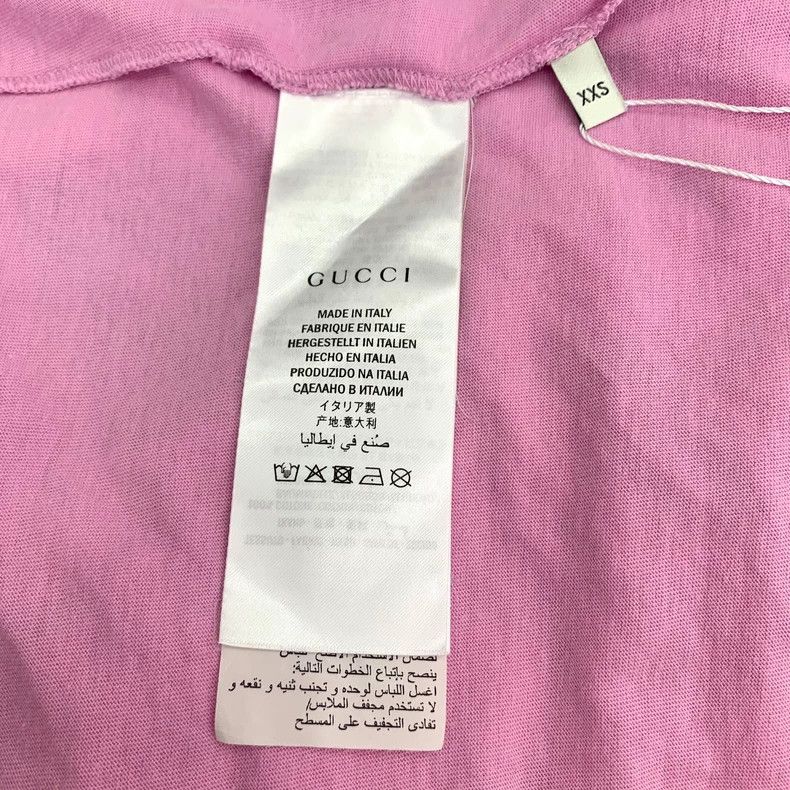 Gucci Gucci Pink cat print round-neck cotton short-sleeved T-shir Size US XXS / EU 40 - 6 Thumbnail