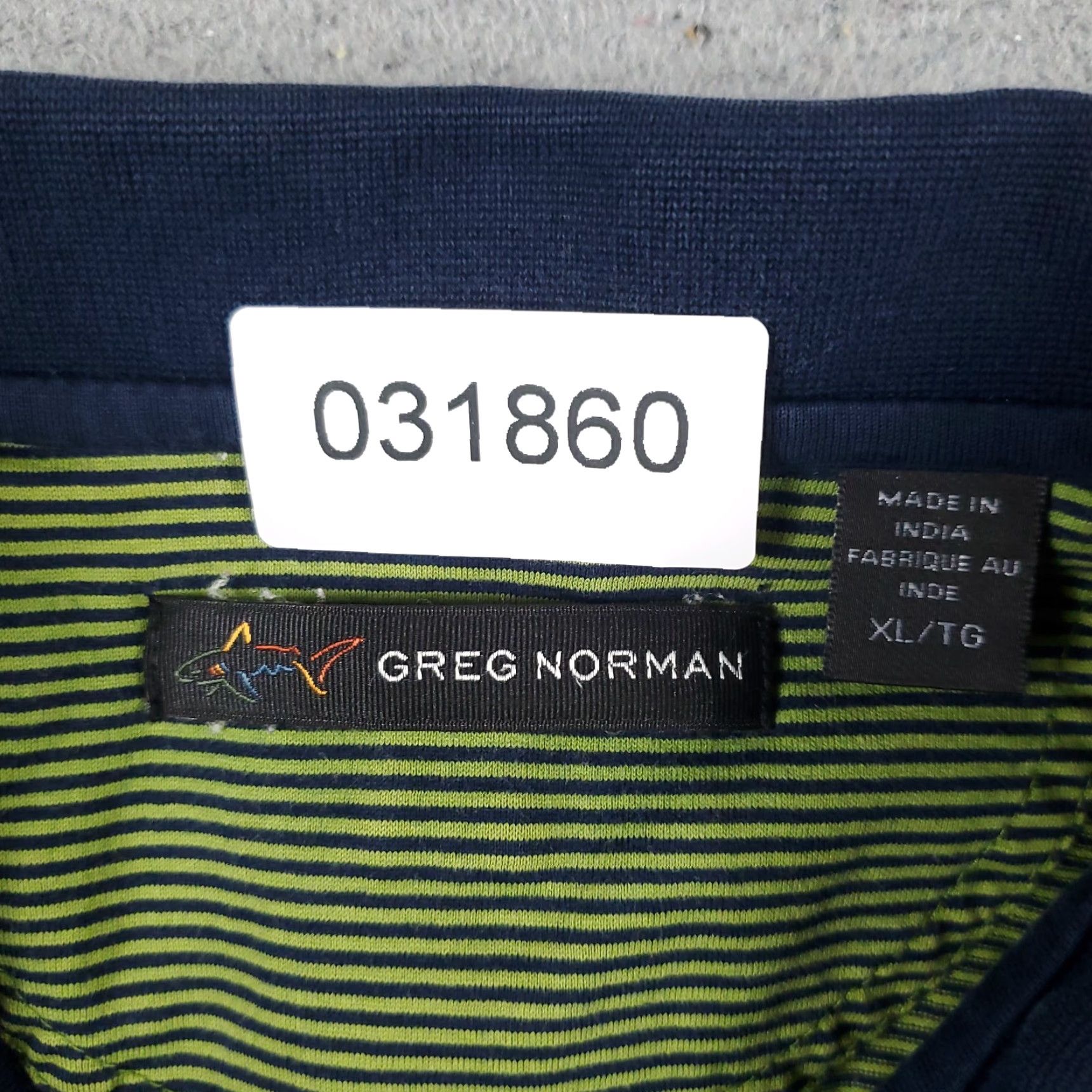 Vintage Greg Norman Polo Shirt Men’s XL Green Striped Cotton Short Sleeve Mens Size US XL / EU 56 / 4 - 6 Thumbnail