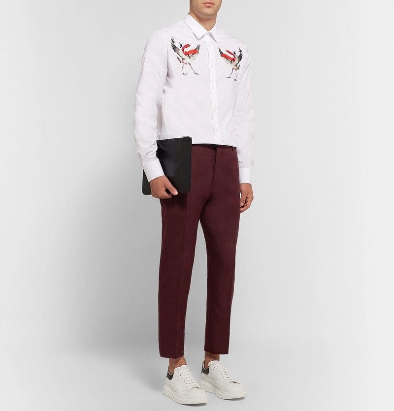 Alexander McQueen Alexander Mcqueen burgundy wool slim dress pants Size 46L - 2 Thumbnail
