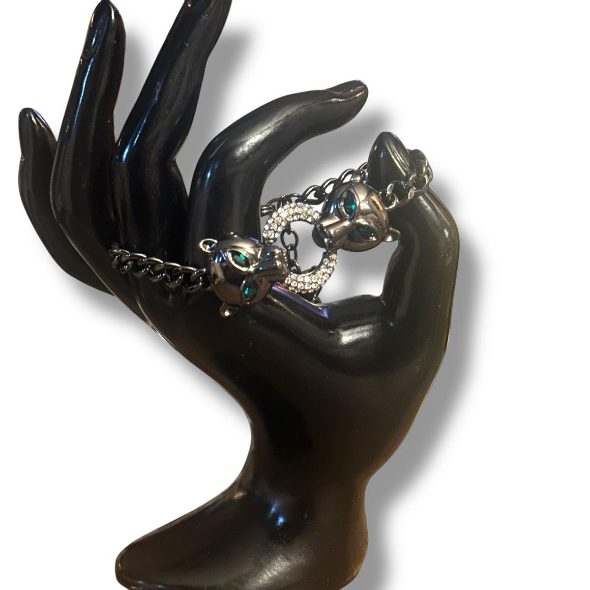 Other Gunmetal silver double panther head chain bracelet Size ONE SIZE - 2 Thumbnail