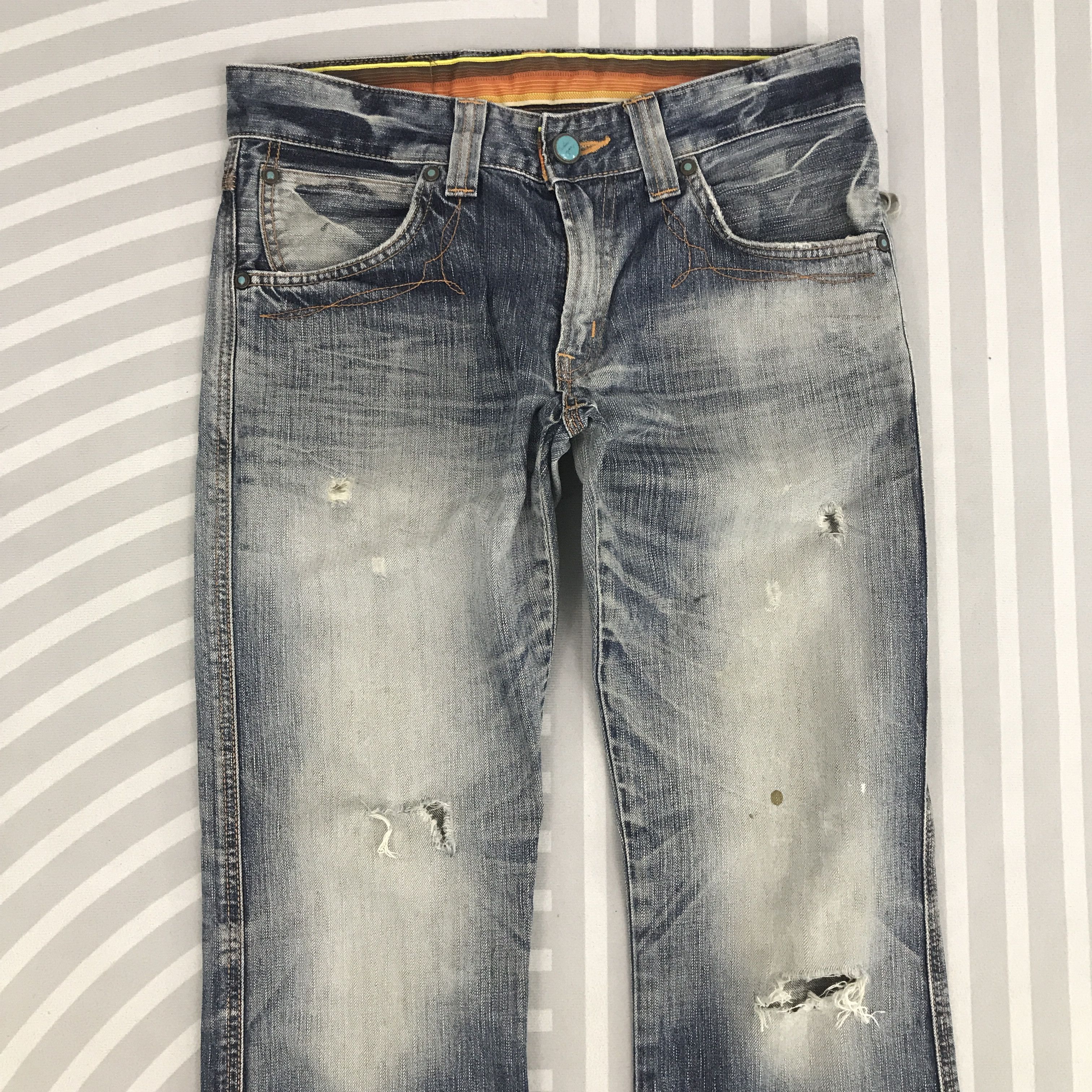 Edwin × Vintage Bootcut Edwin Blue Trip Denim faded Distressed pants Size US 32 / EU 48 - 2 Thumbnail