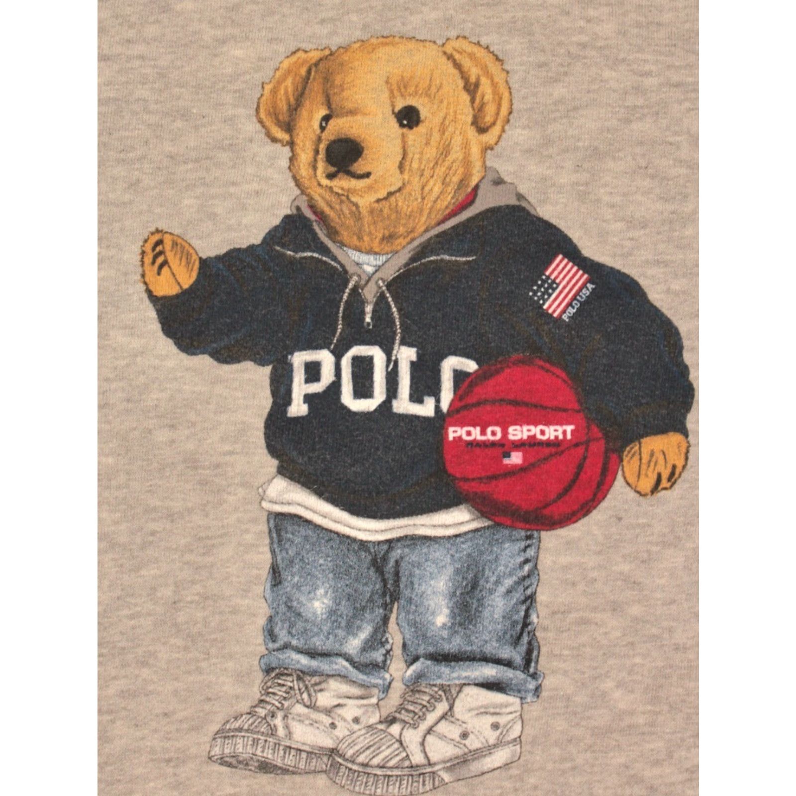 Polo Ralph Lauren VTG Polo Ralph Lauren 1990s Sweatshirt Basketball Shirt Mens L Grey Size US L / EU 52-54 / 3 - 3 Thumbnail