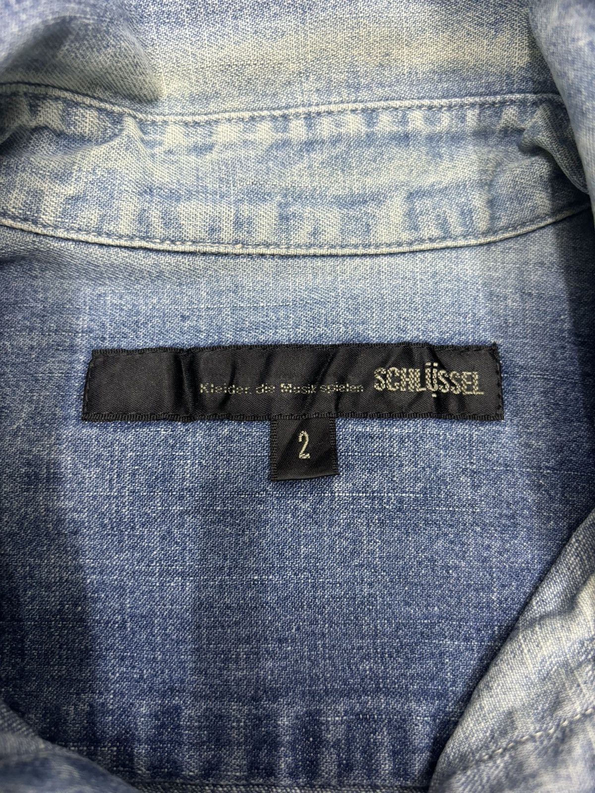 If Six Was Nine 🔥SCHLUSSEL BUTTON UP WESTERN DENIM SHIRT Size US S / EU 44-46 / 1 - 11 Thumbnail