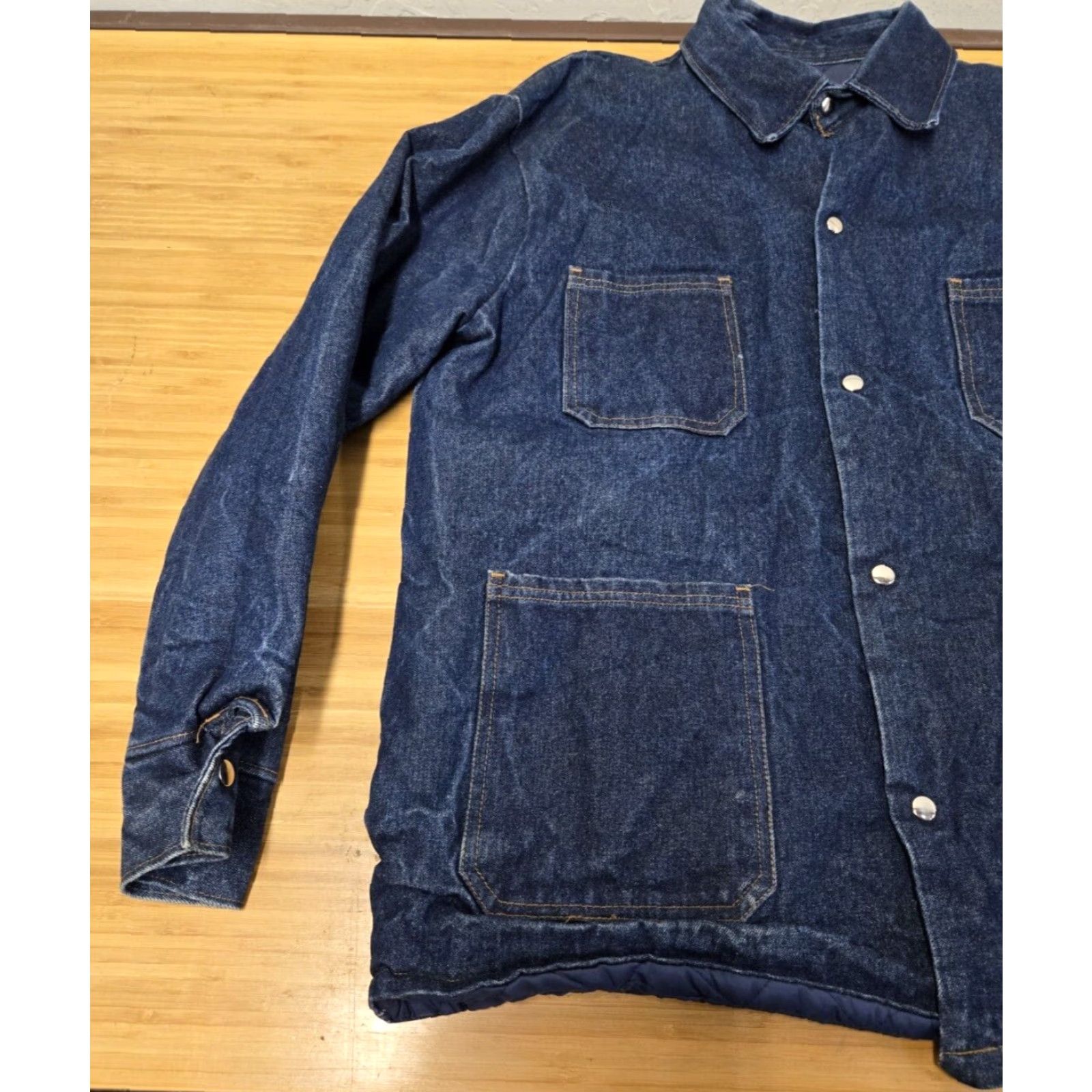 Vintage VINTAGE Silver State Industries Denim Jacket Barn Chore Coat Quilt Lining XL Blue Men Overcoat Jacket Size US XL / EU 56 / 4 - 4 Thumbnail