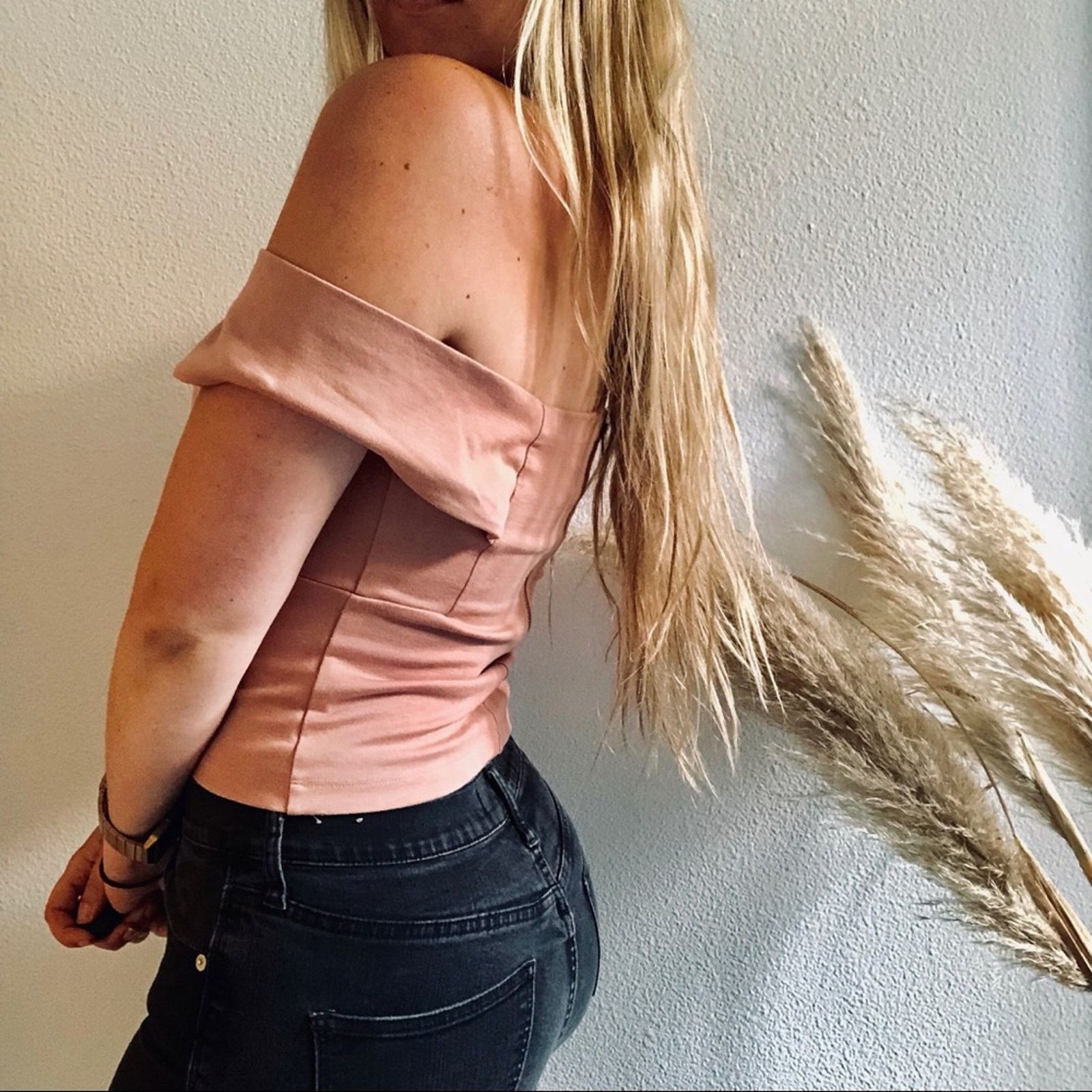 ANTHROPOLOGIE DELETTA Pink Ponte Blouse Crop Tank Top Shirt