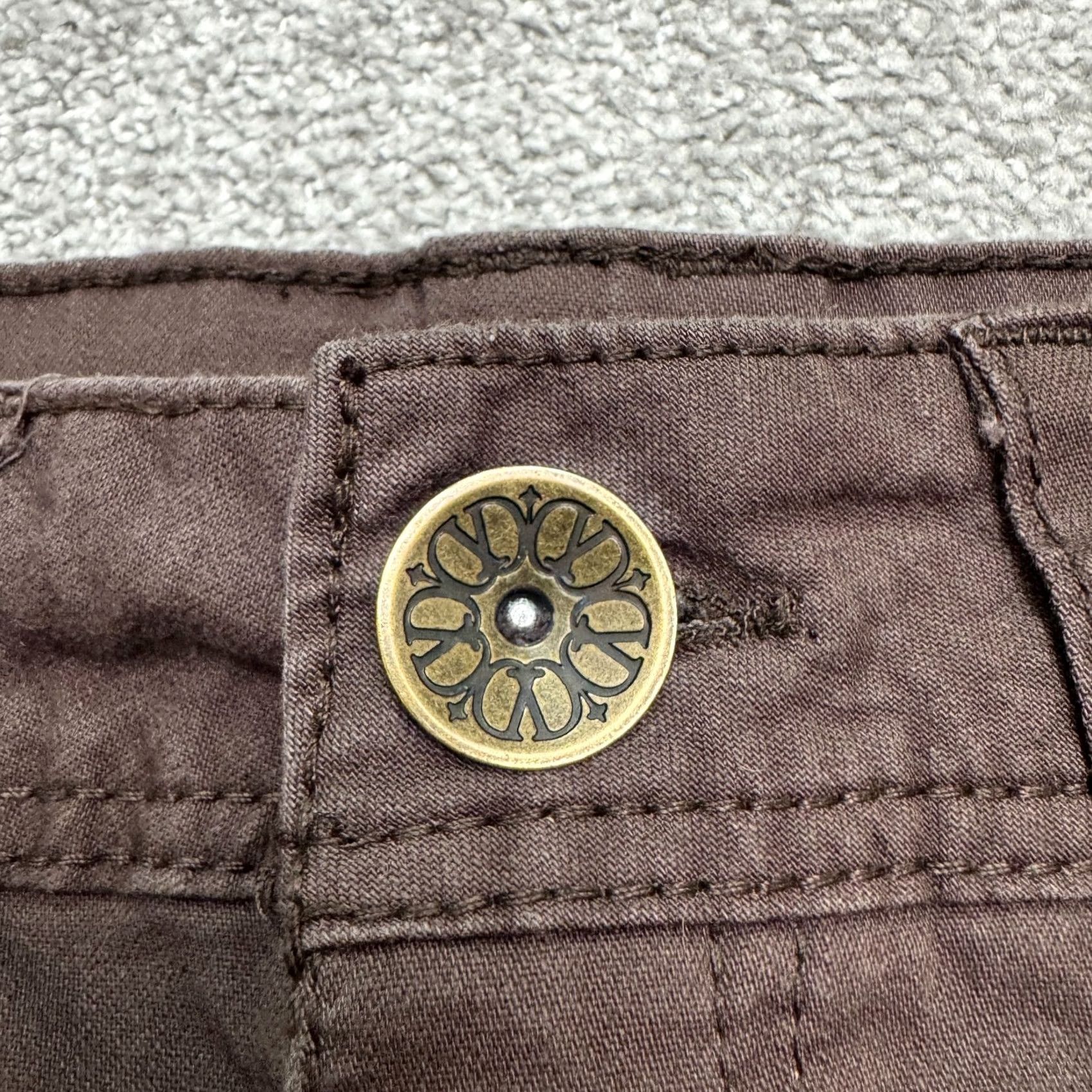 Vintage Democracy Pants Skinny Cropped Womens 10 Brown Mid Rise Stretch Twill Size 32" / US 10 / IT 46 - 3 Thumbnail
