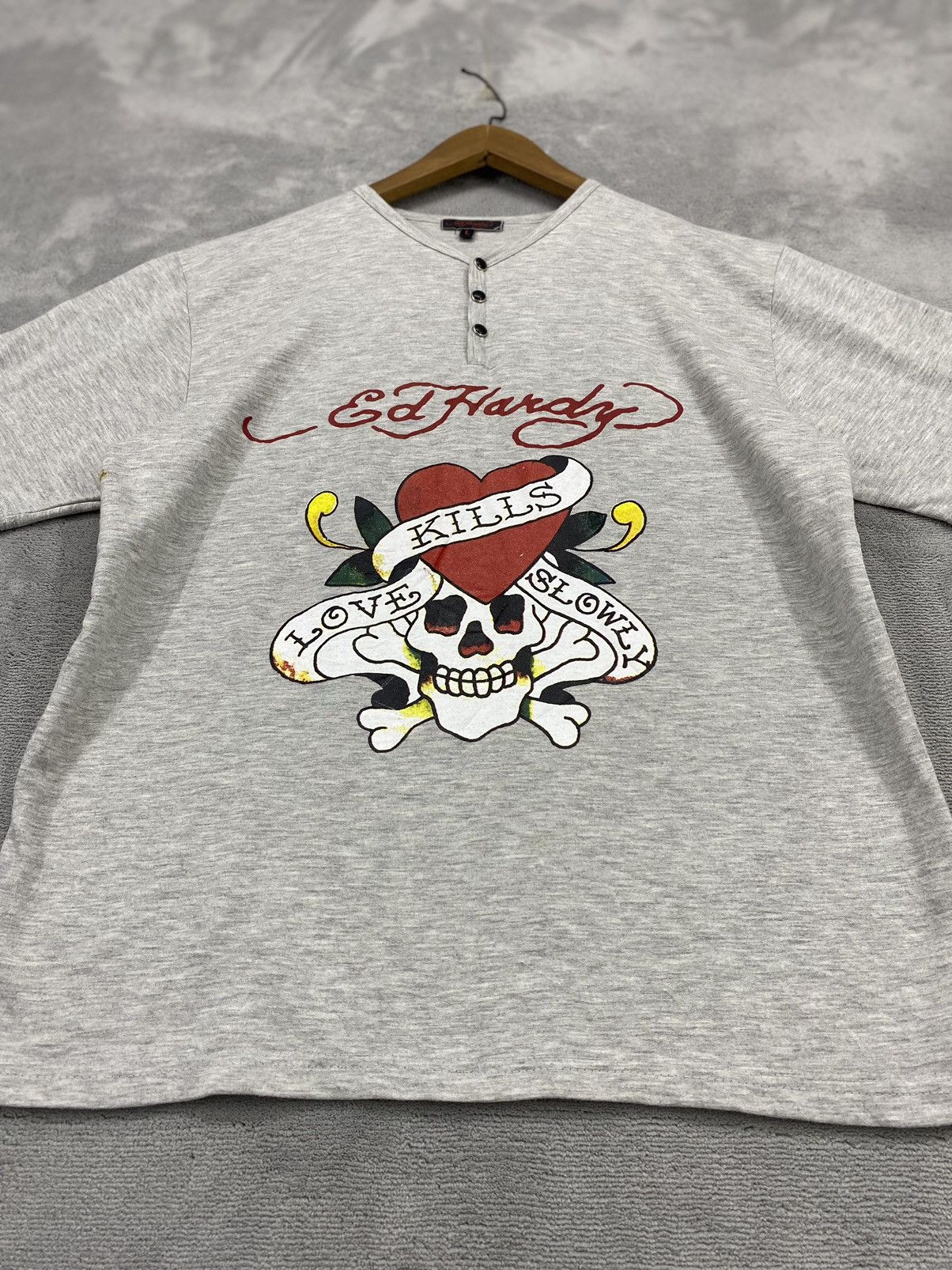 Ed Hardy 🔥Vintage EdHardy Big Logo Men’s Gray Size US L / EU 52-54 / 3 - 5 Thumbnail