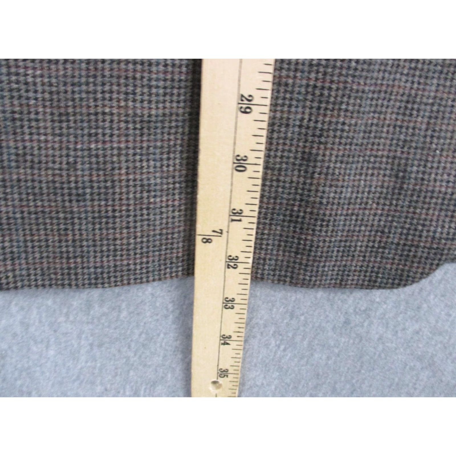 Paul Stuart VINTAGE Paul Stuart Sport Coat Blazer Mens 48 Long Brown Houndstooth Wool 90s Size 48R - 3 Thumbnail