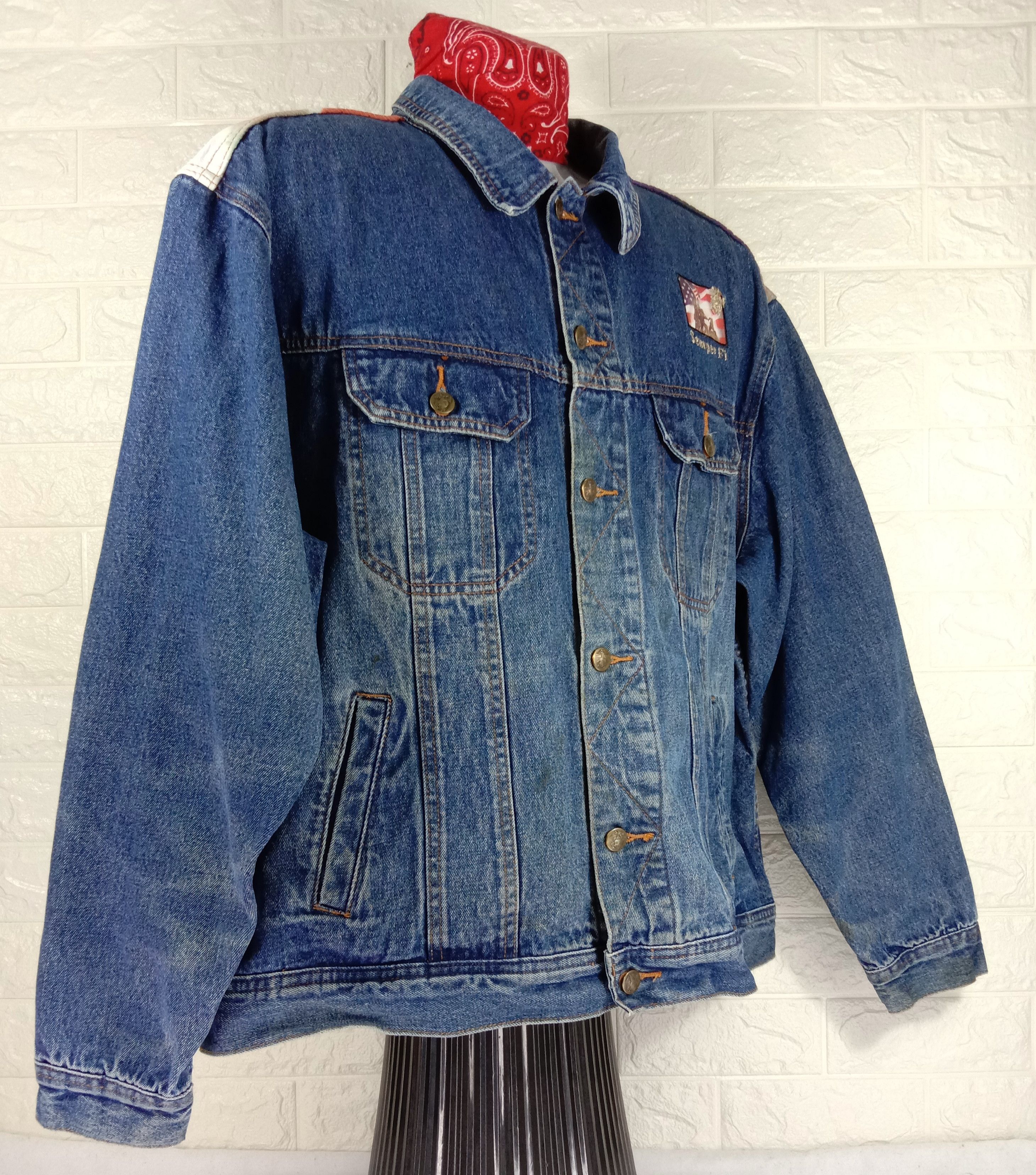 Vintage Vintage American Marine Corps Denim Jacket Size US XL / EU 56 / 4 - 3 Thumbnail