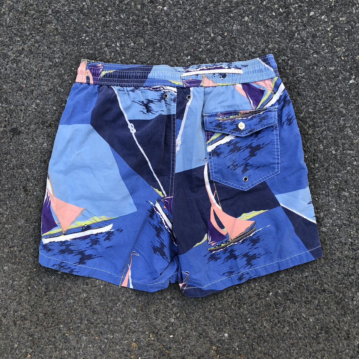 Vintage Vintage Polo Ralph Lauren Sailing All-Over Print Swim Trunks Size US 32 / EU 48 - 2 Thumbnail