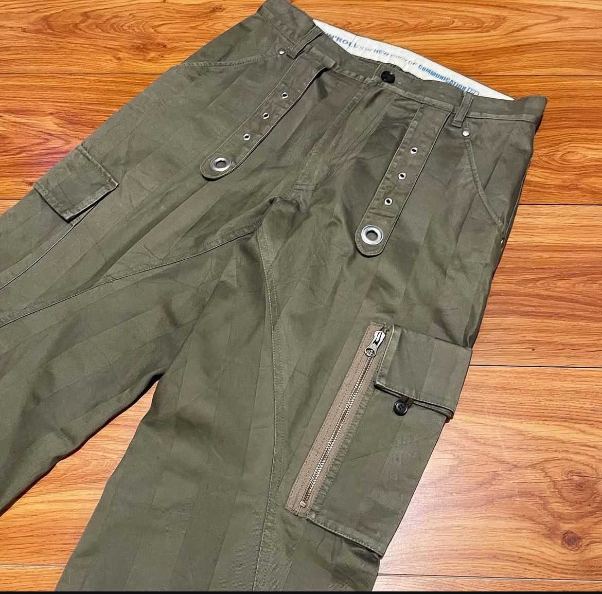 PPFM 2000s PPFM Tactical Striped Canvas Bondage Cargo Pants y2k Size US 30 / EU 46 - 4 Thumbnail