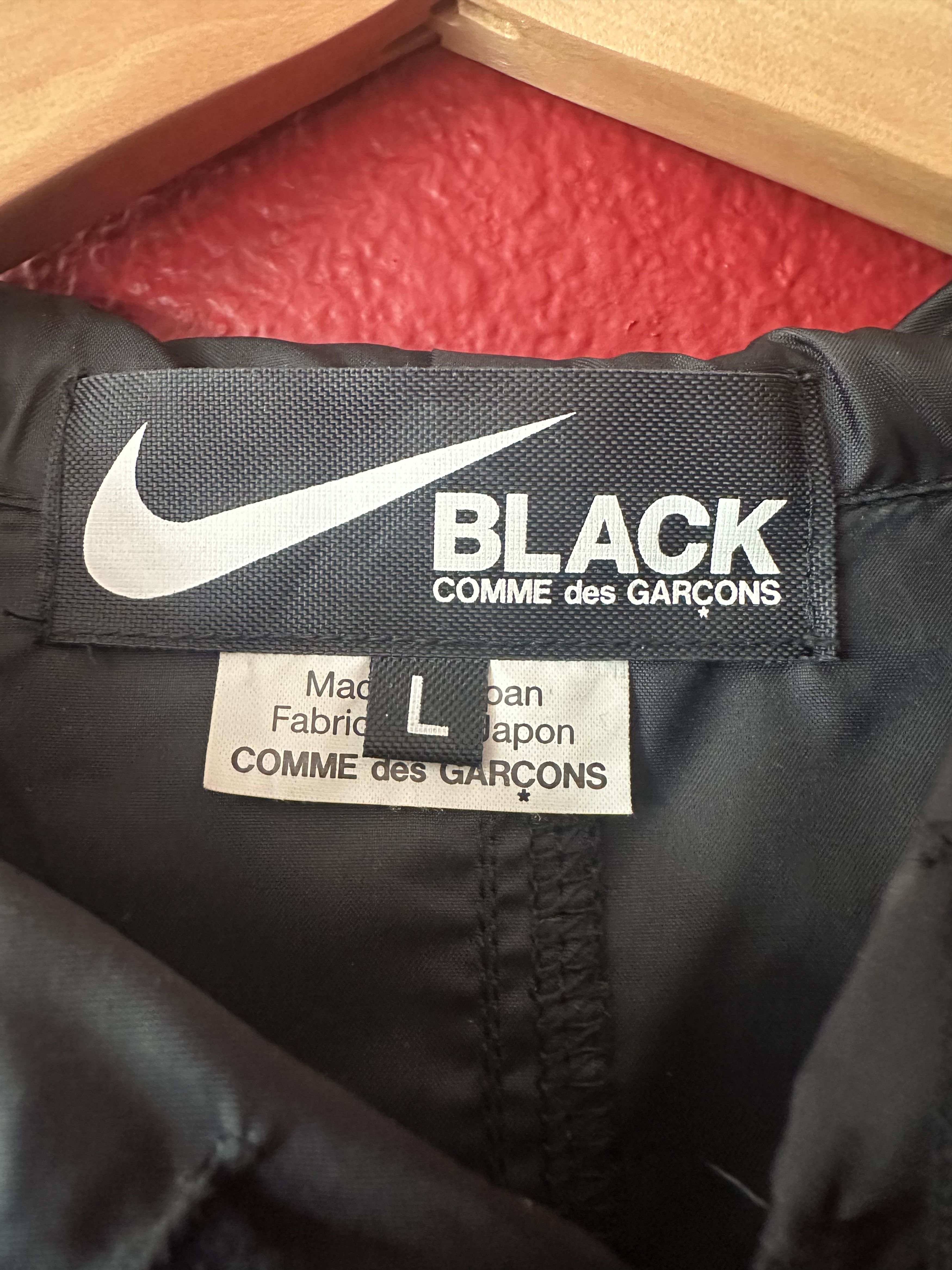 Comme des Garcons × Nike Comme des Garcons Black x Nike Air Hooded Coach Jacket Size US L / EU 52-54 / 3 - 6 Thumbnail