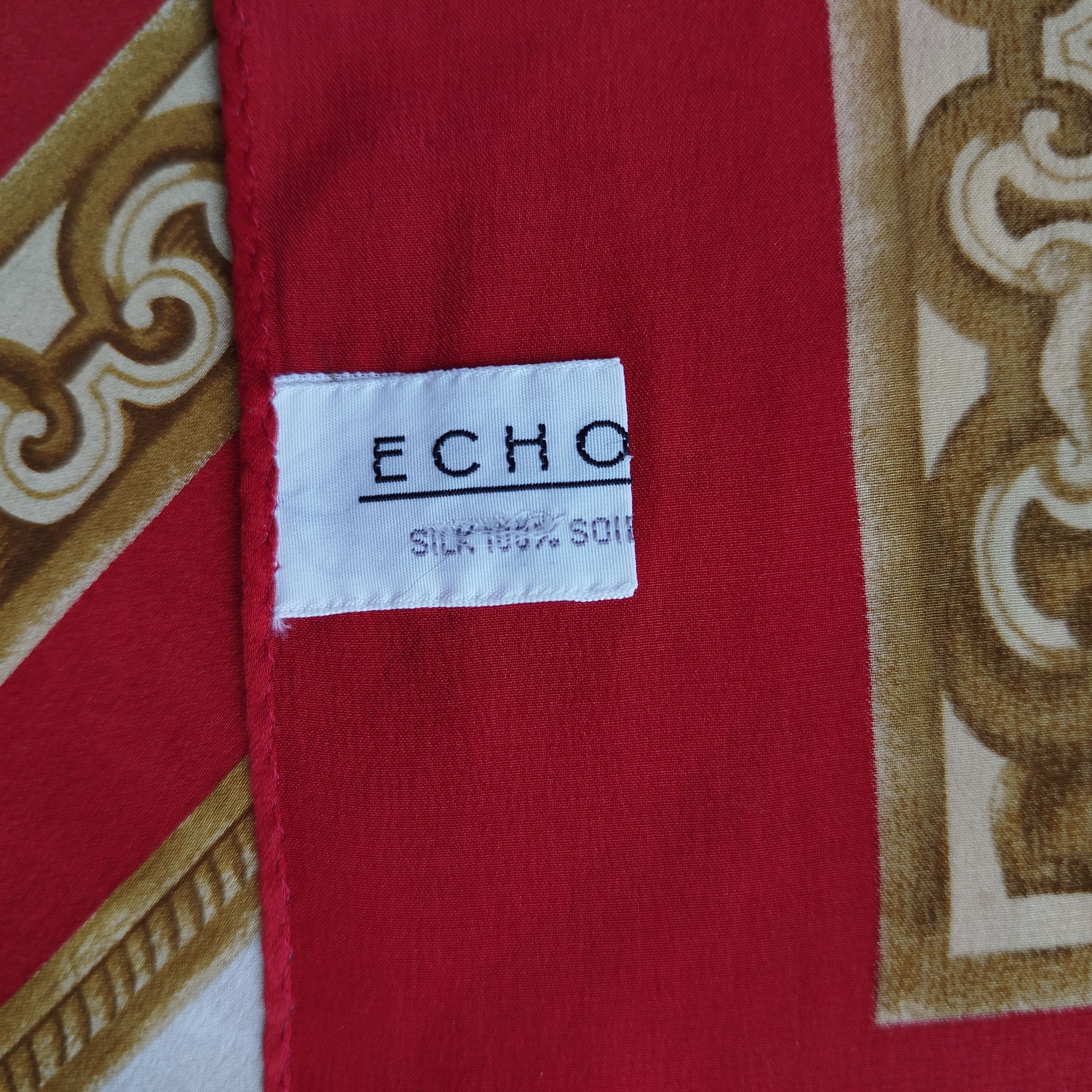 Vintage ECHO Square Scarf Baroque Scroll Japan 100% Silk Vintgae Size ONE SIZE - 9 Thumbnail