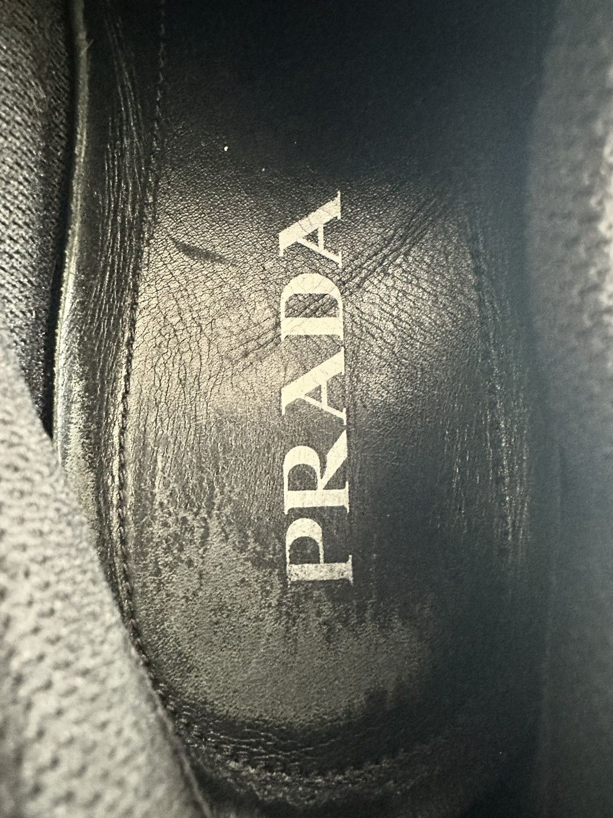 Prada Prada Black Leather Low Top Sneakers Size Size US 11 / EU 44 - 6 Thumbnail