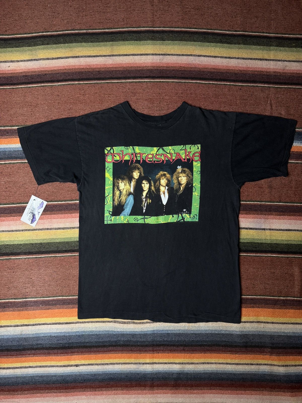 Band Tees × Vintage Vintage 1980's White Snake Band Tee Shirt Size US L / EU 52-54 / 3 - 2 Thumbnail