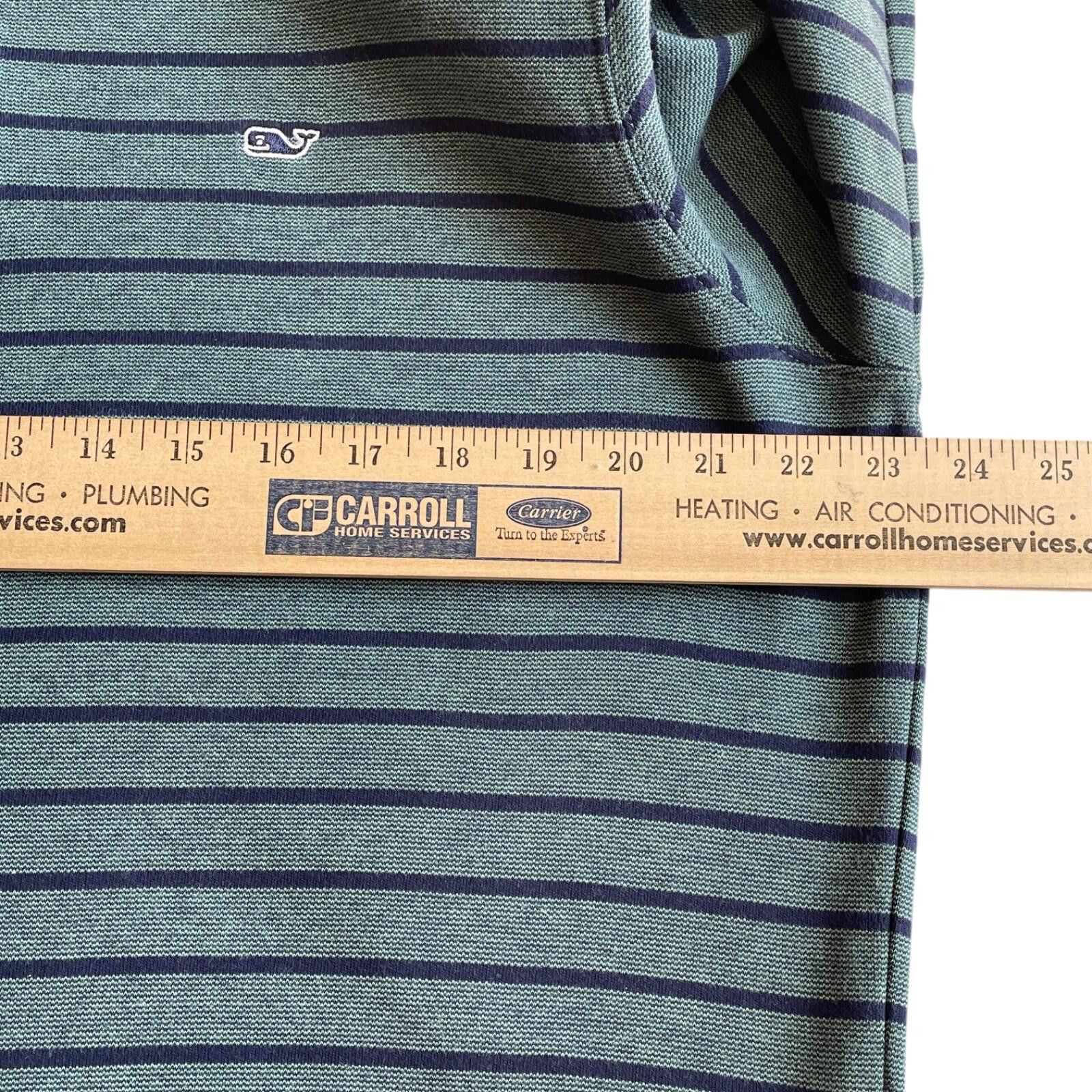 Vineyard Vines Vineyard Vines Mens M Cotton 1/4 Zip Pullover Green Striped Size US M / EU 48-50 / 2 - 6 Thumbnail