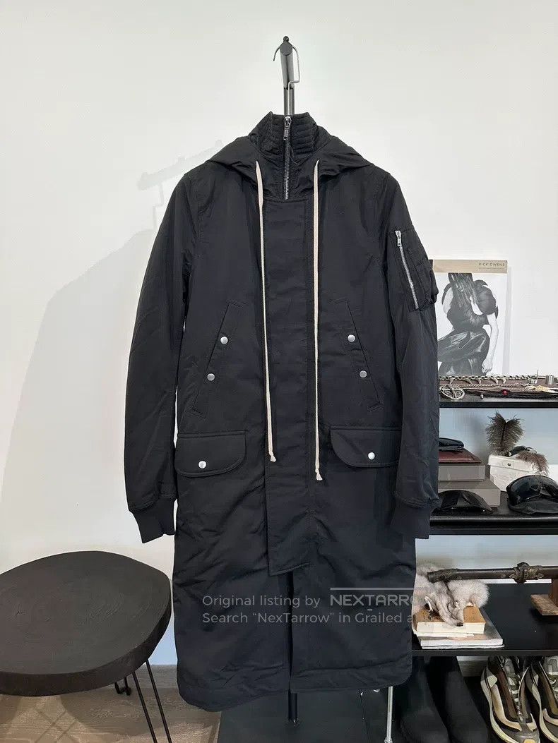 Rick Owens RICK OWENS Bomber Jacket Padded Long Hooded Coat Size US XS / EU 42 / 0 - 2 Thumbnail