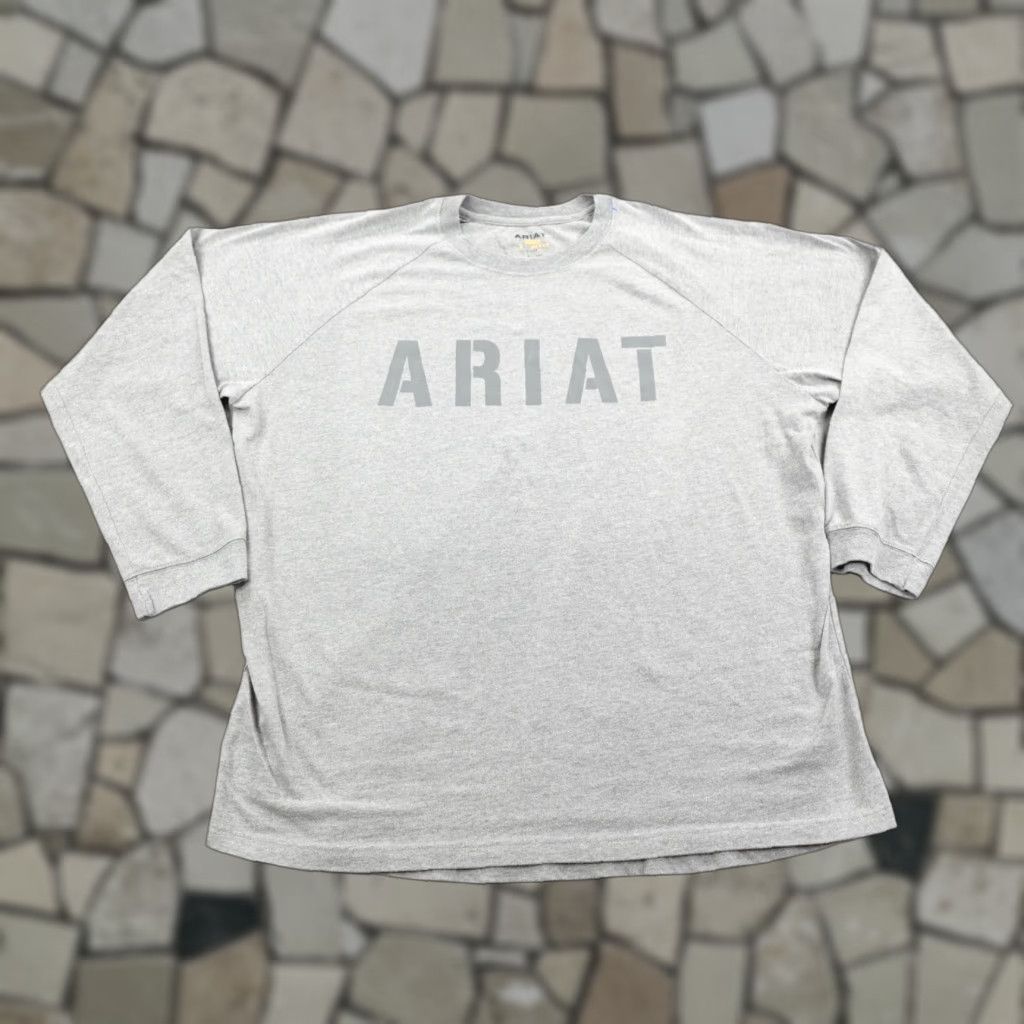 Ariat Ariat Shirt Mens 2XL Tall Gray Rebar Long Sleeve Work Utility Flex Crew Neck Size US XXL / EU 58 / 5 - 1 Thumbnail