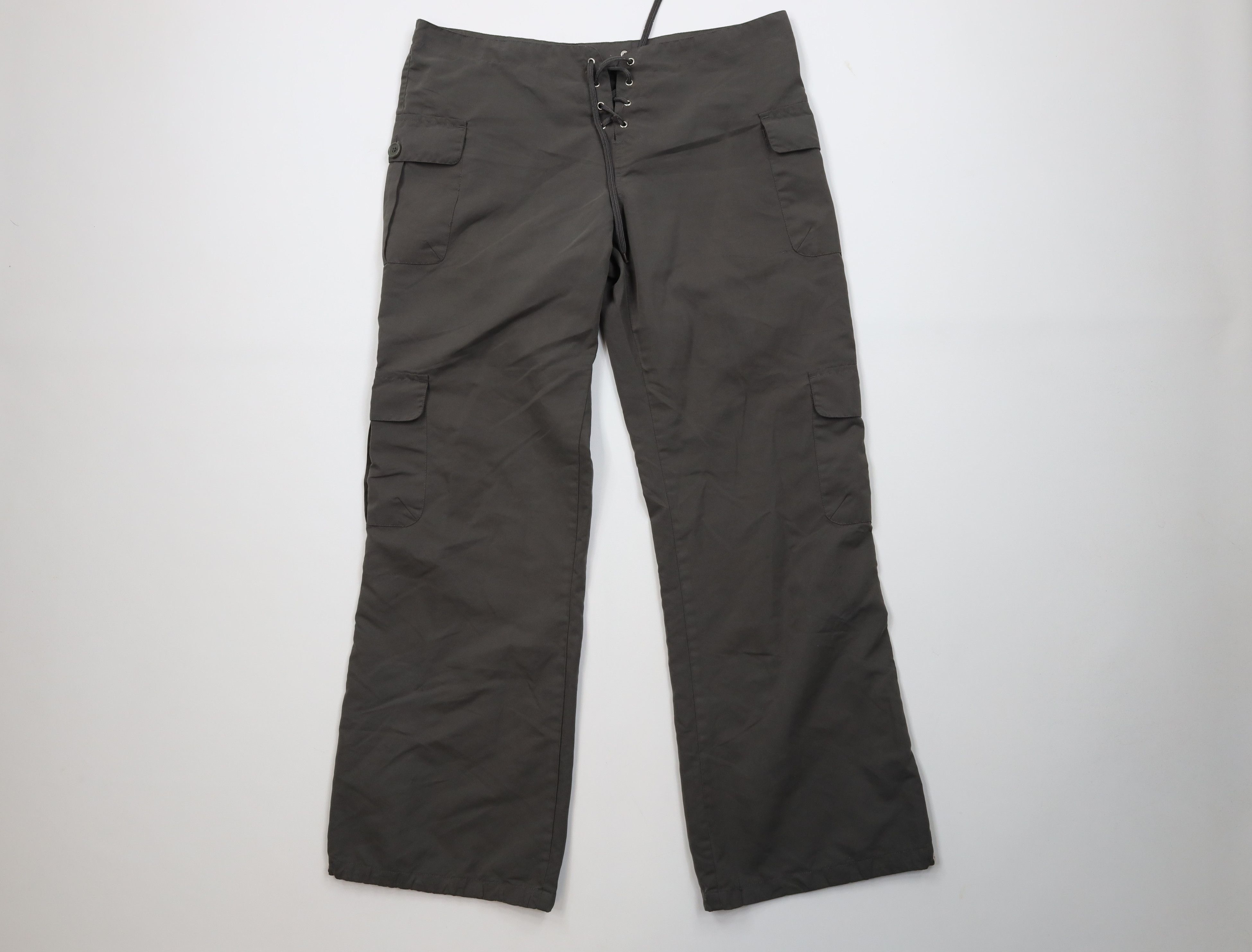 Vintage Vintage Y2K Streetwear Babydoll Flared Wide Leg Cargo Pants Size 30" / US 8 / IT 44 - 1 Thumbnail