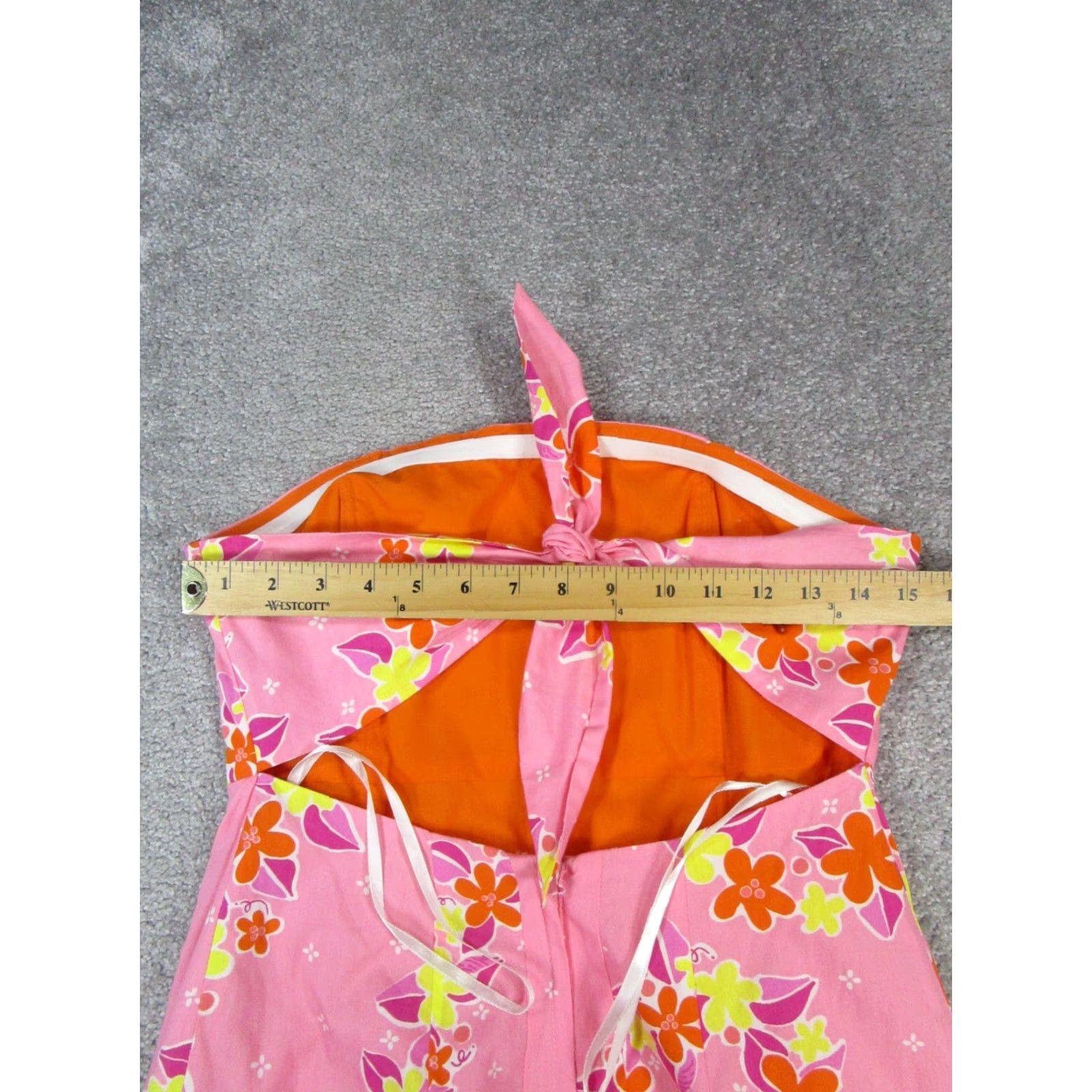 Lilly Pulitzer Lilly Pulitzer Dress Womens 6 Pink Floral Cotton Sleeveless Cowl Neck Tie Short Sundress Fit & Flare 90s? Size M / US 6-8 / IT 42-44 - 7 Thumbnail