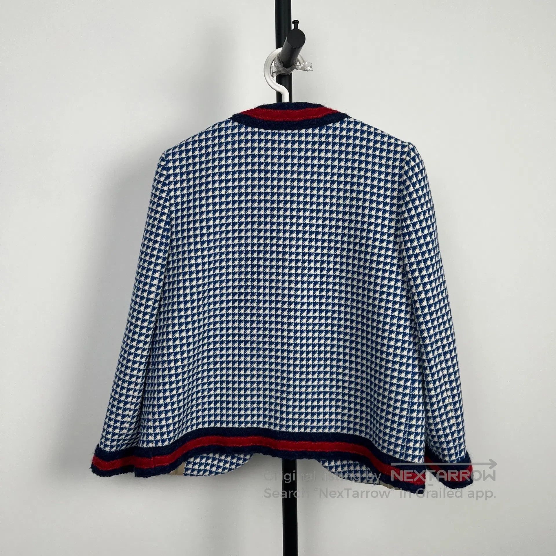Gucci Guicci Pearl Button Blue and White Plaid Cardigan Jacket| Size XS / US 0-2 / IT 36-38 - 2 Thumbnail