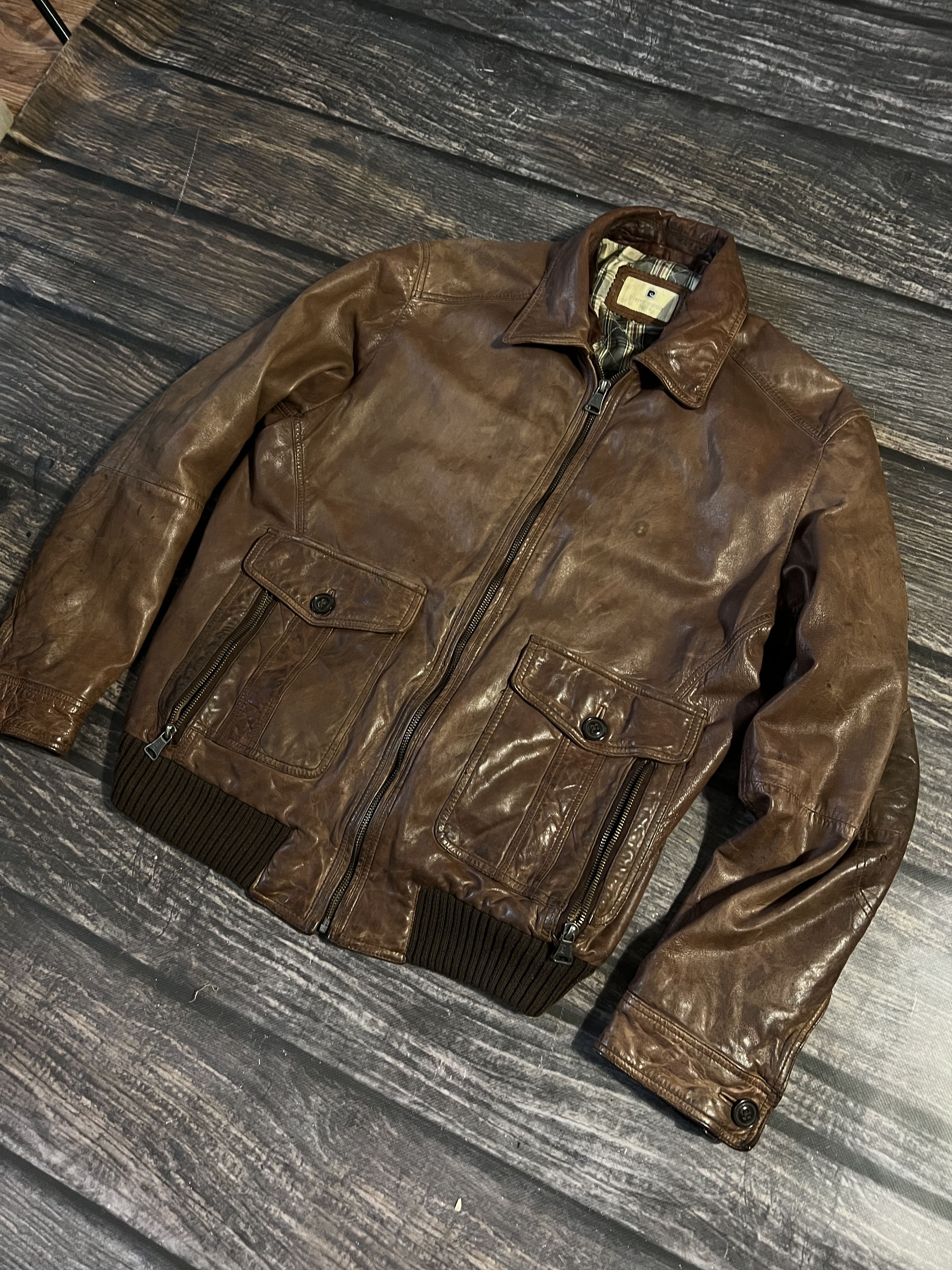 Pierre Cardin 90s Pierre Cardin Double Pocket Leather Biker Jacket Size US L / EU 52-54 / 3 - 2 Thumbnail