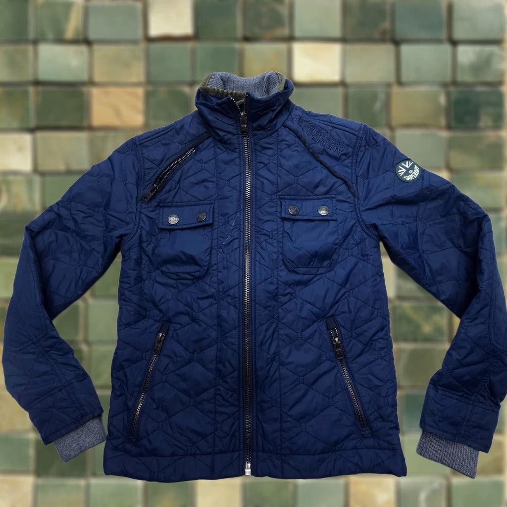 Superdry Superdry Jacket Shirt Blue Quilted Slim Lined Moto Biker Size M Men Regular Size US M / EU 48-50 / 2 - 1 Thumbnail