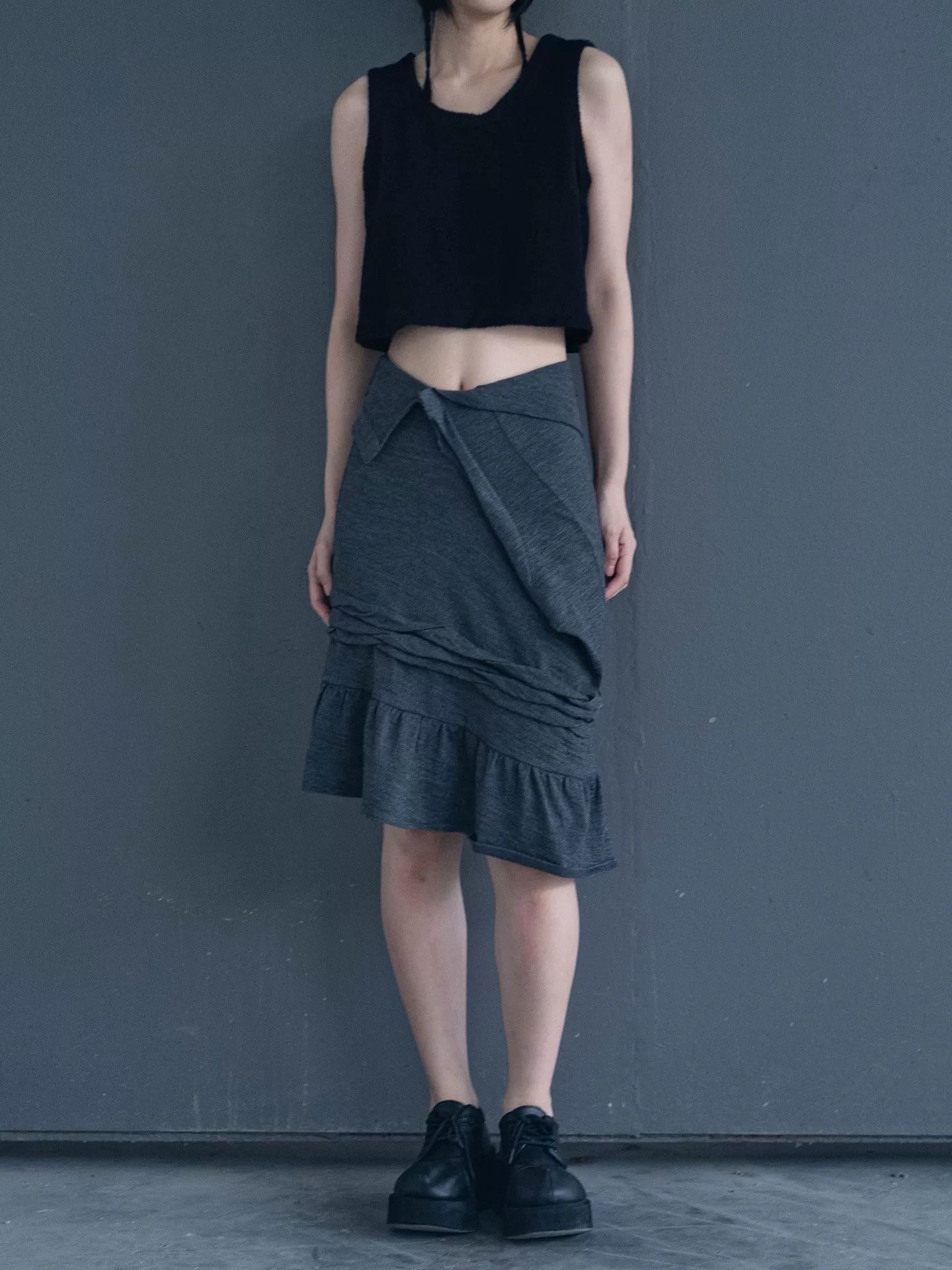 Junya Watanabe junya watanabe gray irregular wool skirt Size US 27 - 1 Thumbnail