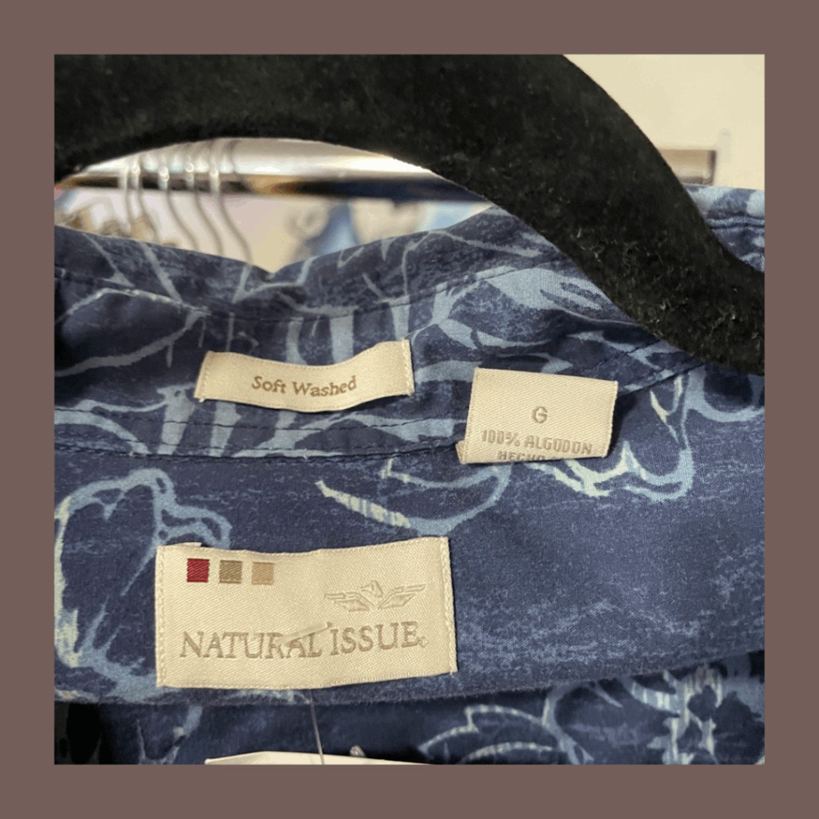 Natural Issue VTG Button Down | Natural Issue Floral Blue | 90s Dadcore Size US L / EU 52-54 / 3 - 4 Thumbnail
