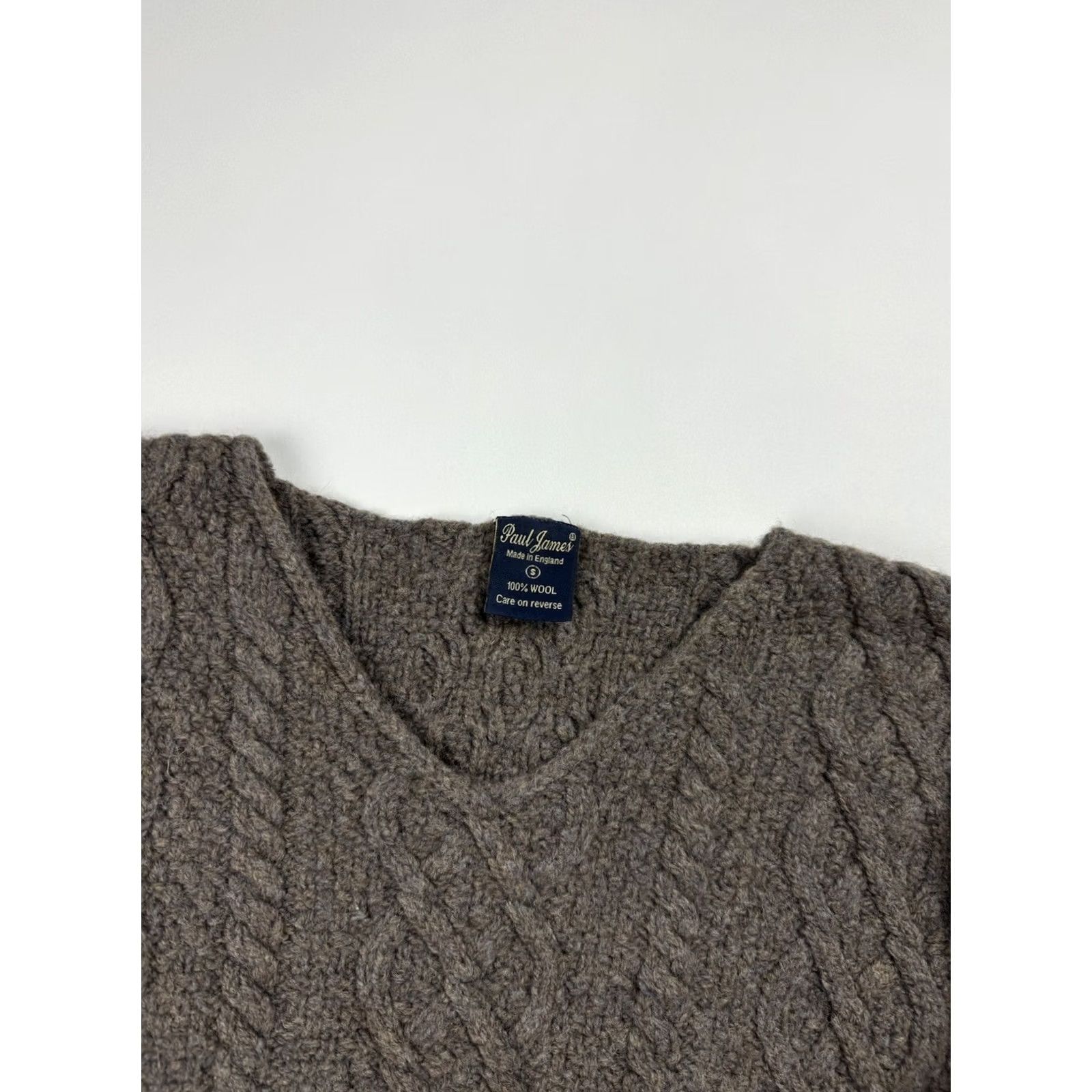 Paul James VINTAGE Paul James Sweater Womens S Brown England Wool Knit Neck Fisherman Women Size S / US 4 / IT 40 - 5 Thumbnail