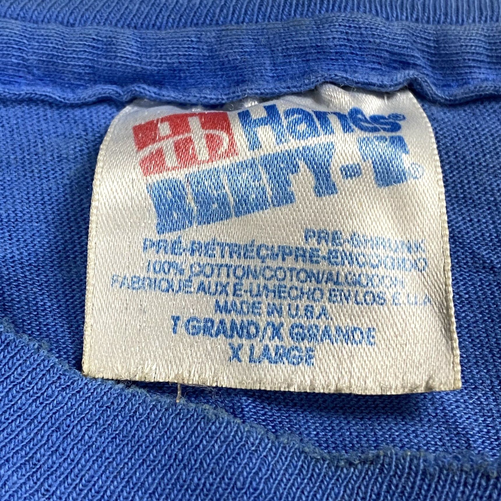 Hanes VINTAGE Spartan High School Football Shirt XL Unisex White 1980s Throop PA Hanes Graphic Tee Size US XL / EU 56 / 4 - 5 Thumbnail