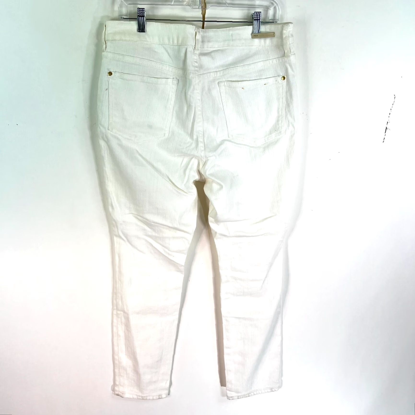 Vintage Anthropology Pilcro & The Letterpress Script Jeans Women's 32 Ankle White 34X28 Size 24" / US 00 / IT 34 - 6 Thumbnail