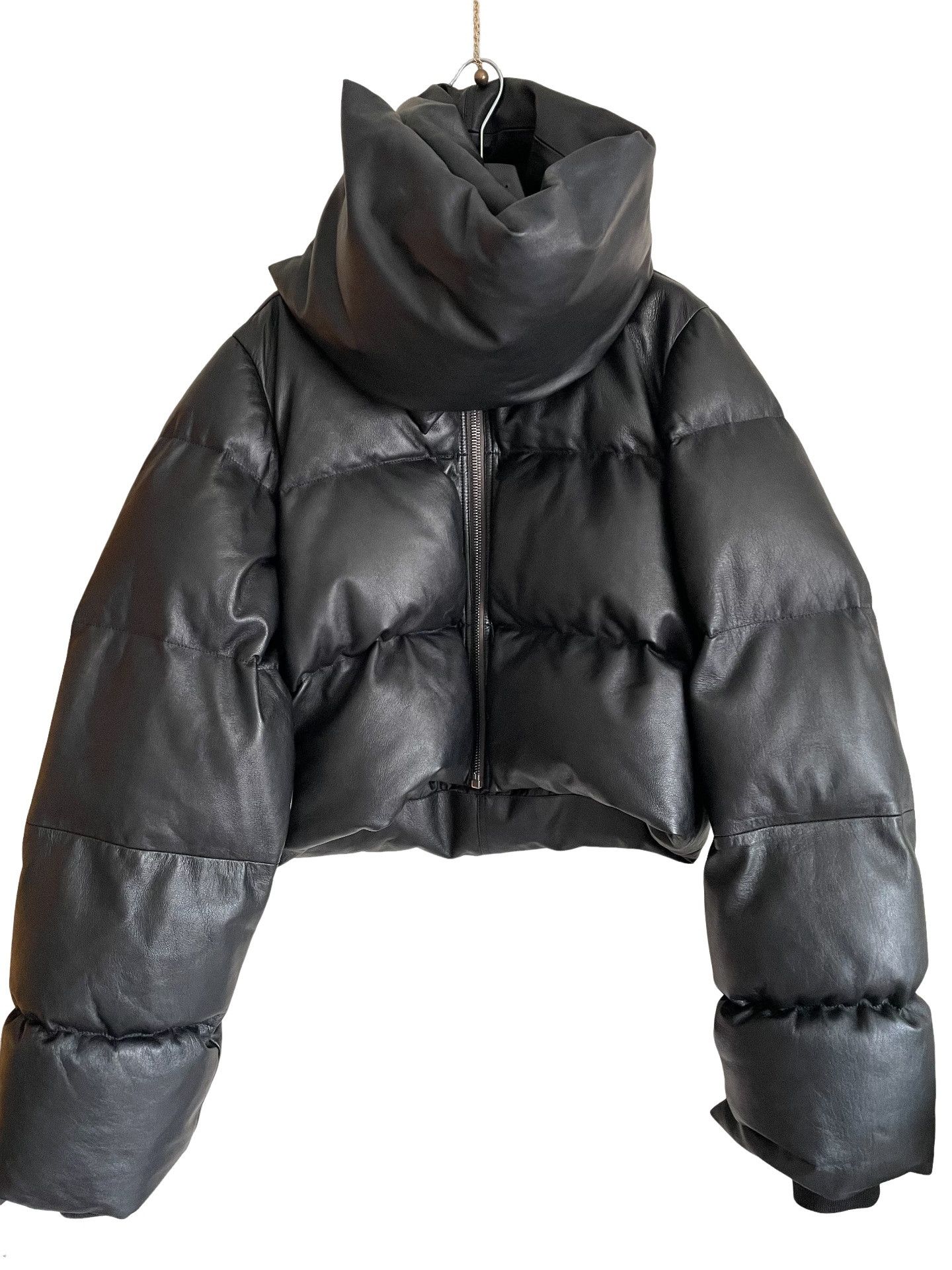Rick Owens Rick Owens Strobe Leather Puffer Jacket Size XXS Size US XXS / EU 40 - 1 Thumbnail