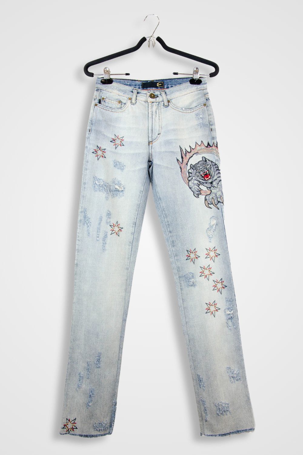 Just Cavalli Just Cavalli Tiger Embroidered Jeans – Size W26 Size 26" / US 2 / IT 38 - 1 Thumbnail