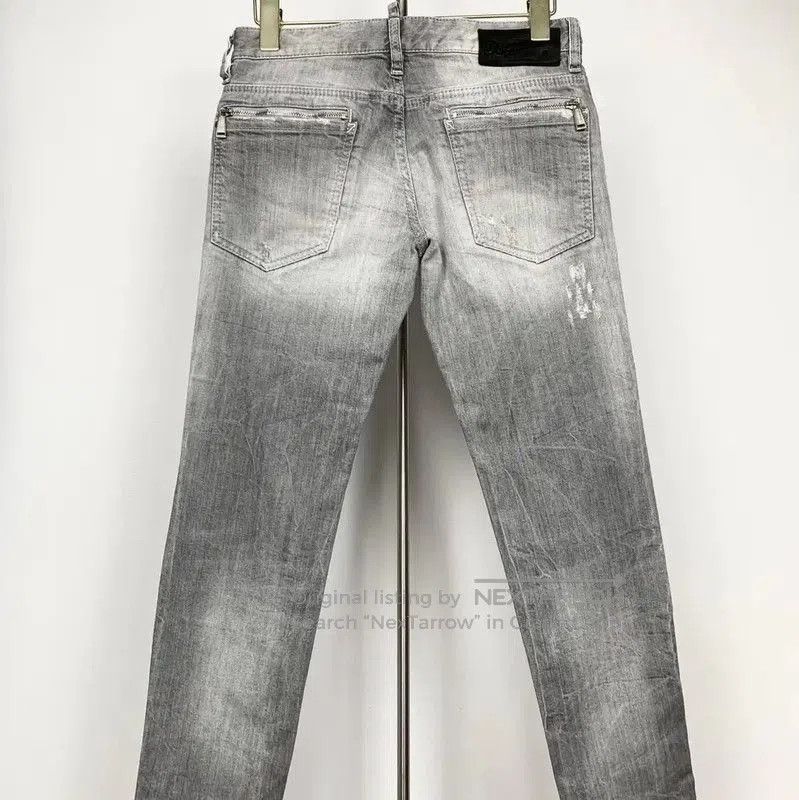 Dsquared2 DSQUARED2 Gray Distressed Denim Pants for Men . Size US 26 / EU 42 - 2 Thumbnail
