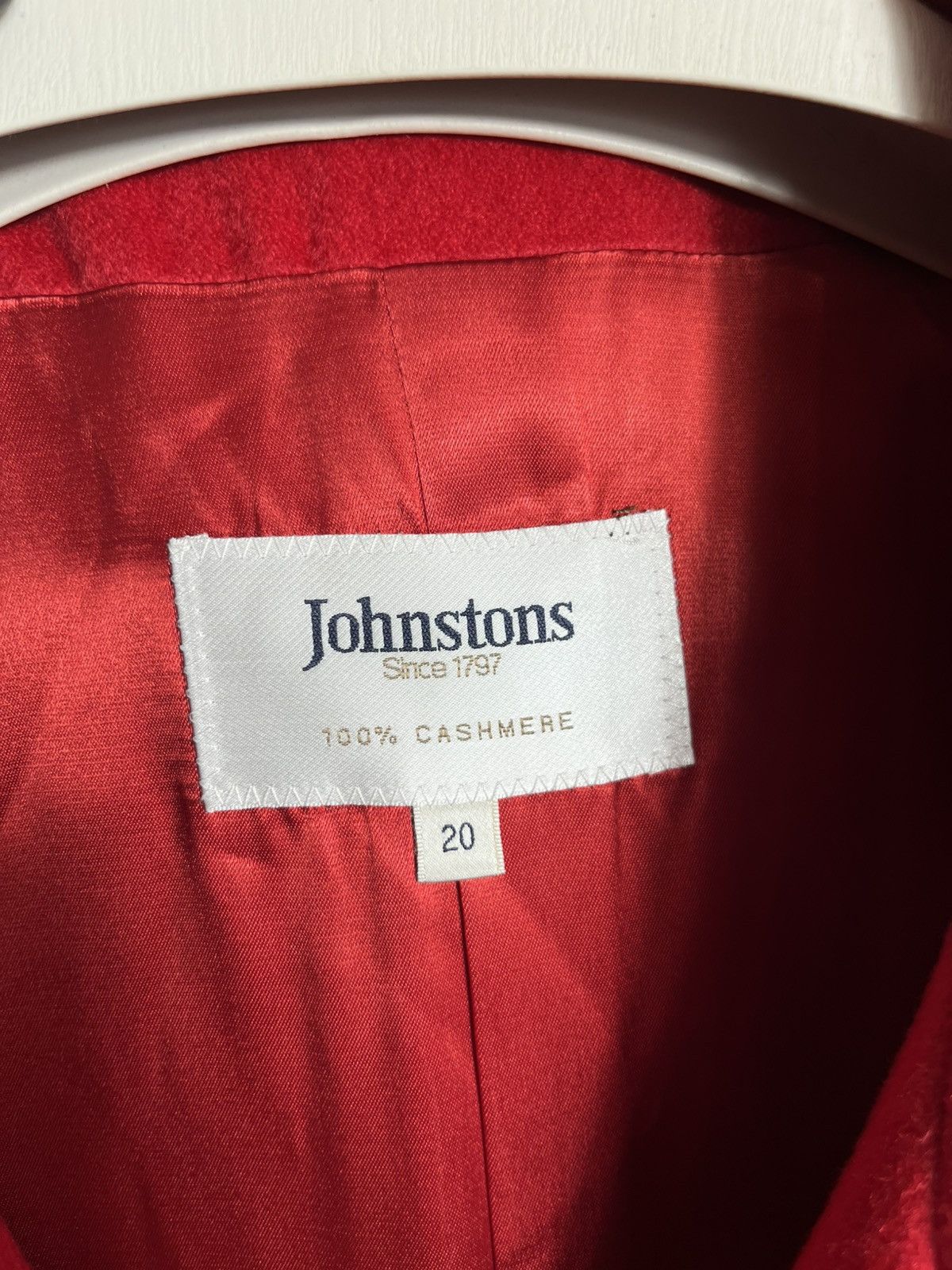 Johnstons Of Elgin Johnstons of Elgin Women's Red 100% Cashmere Coat Long Size XXL / US 16-18 / IT 52-54 - 4 Thumbnail