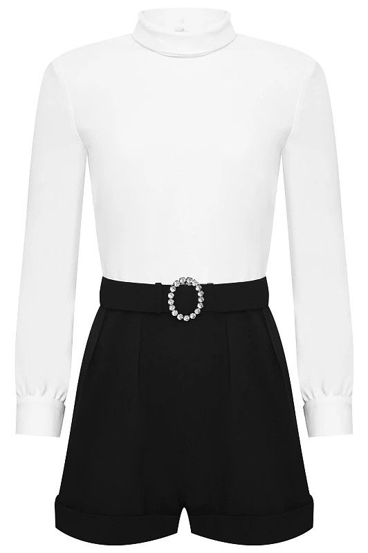 Saint Laurent Paris o1bcso1str1125 Backless Playsuit In Sable in Black/White Size XS / US 0-2 / IT 36-38 - 1 Thumbnail