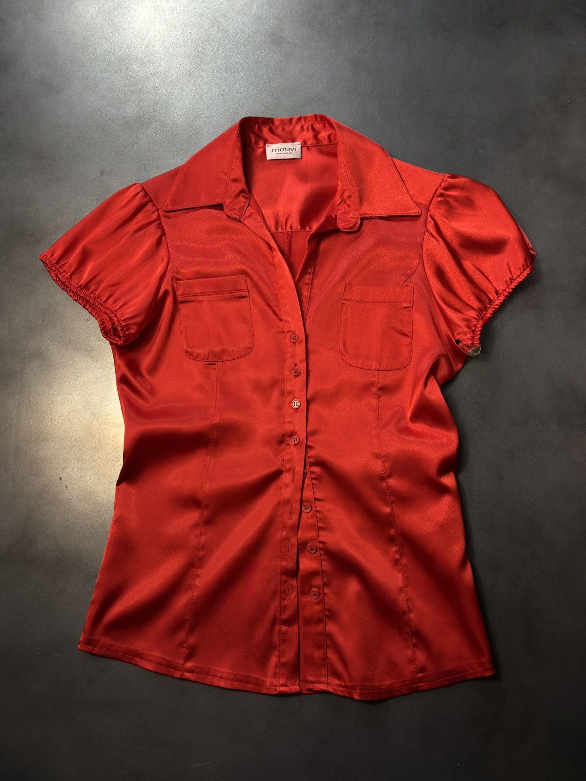 MotivMfg × Vintage Vintage Motivi Satin Shirt Short Sleeve Italy Y2K 1990s 2000 Size M / US 6-8 / IT 42-44 - 15 Thumbnail